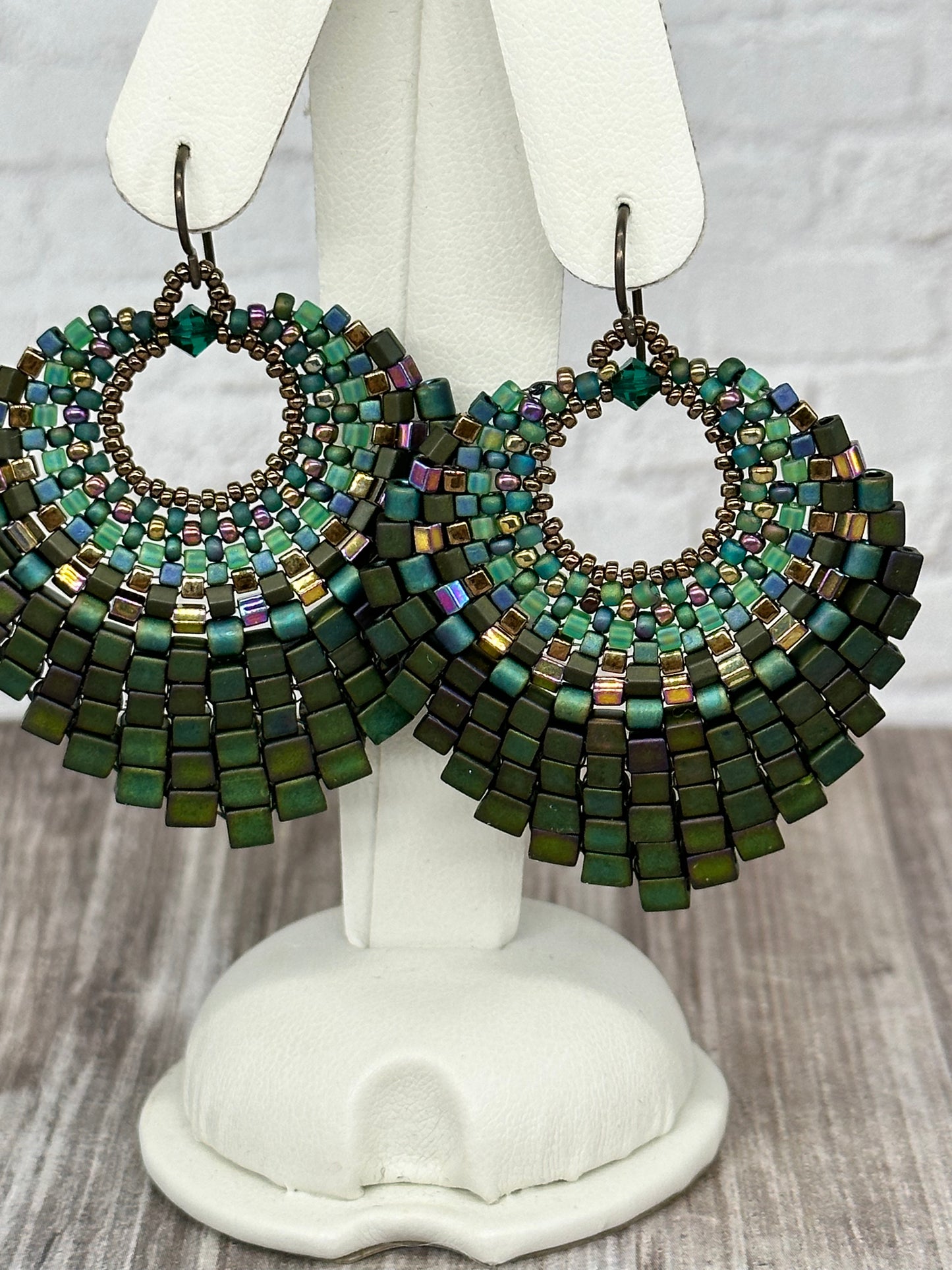 Forest Green Basket Earring - Over the Top