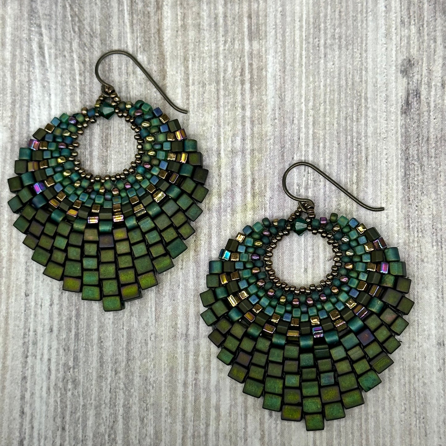 Forest Green Basket Earring - Over the Top
