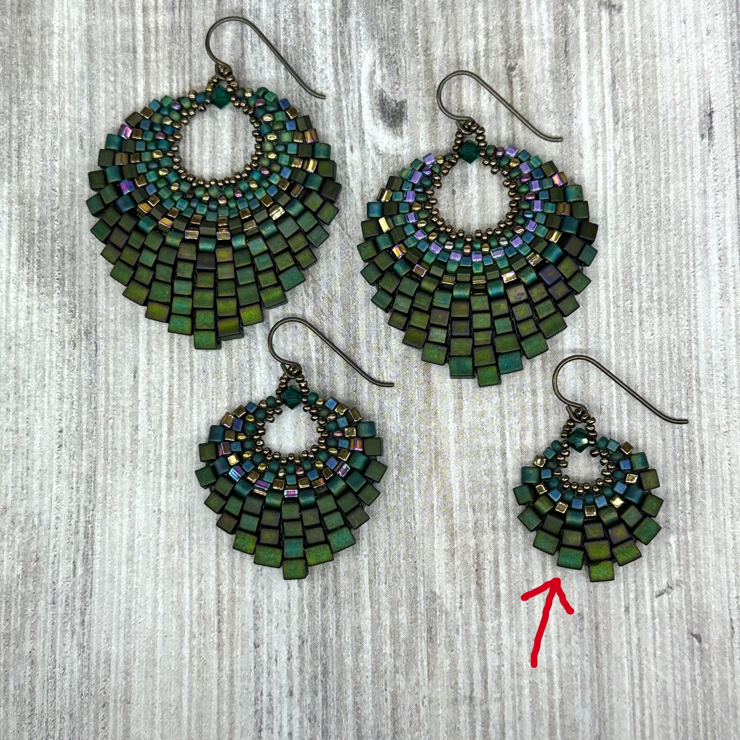 Forest Green Basket Earring - Small