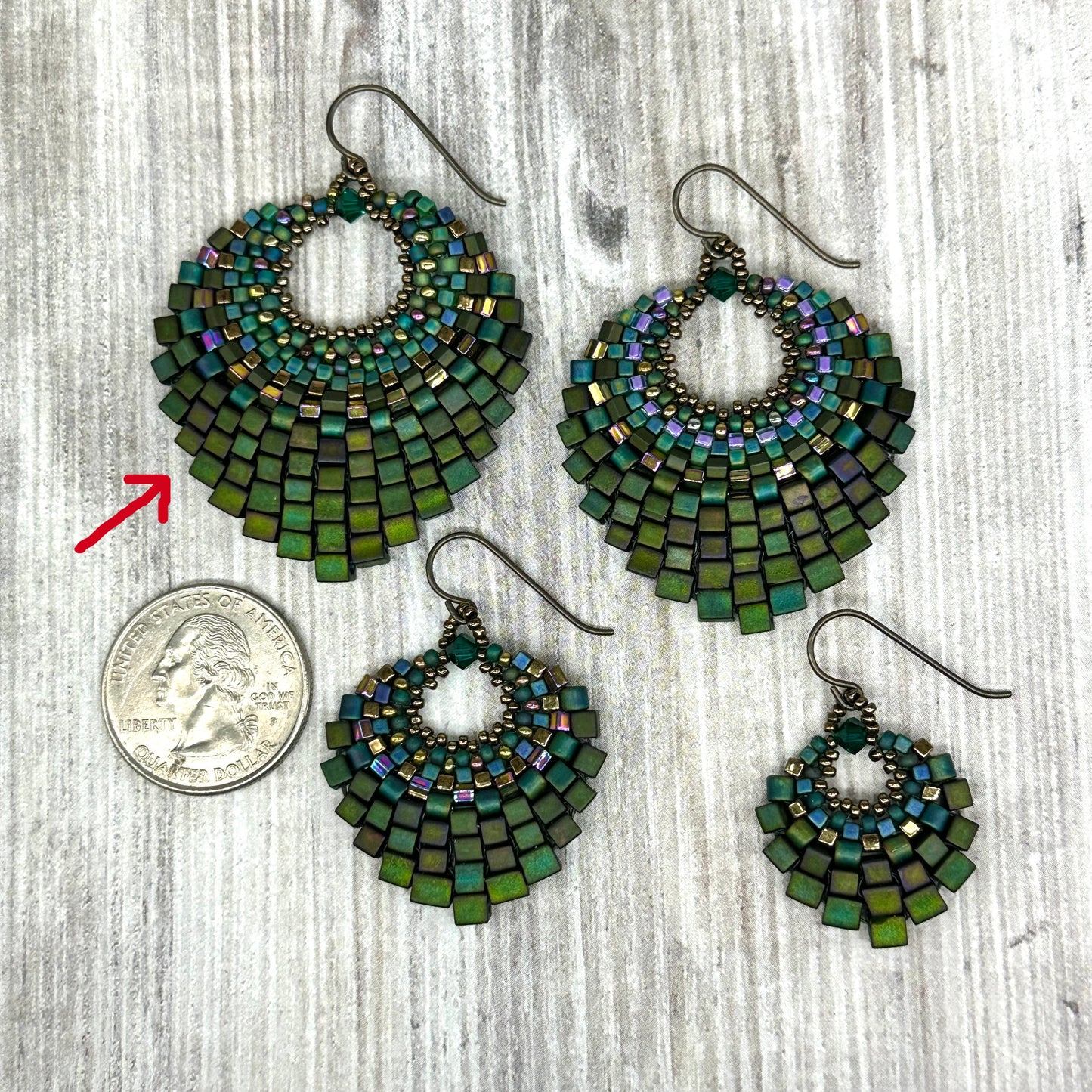Forest Green Basket Earring - Over the Top