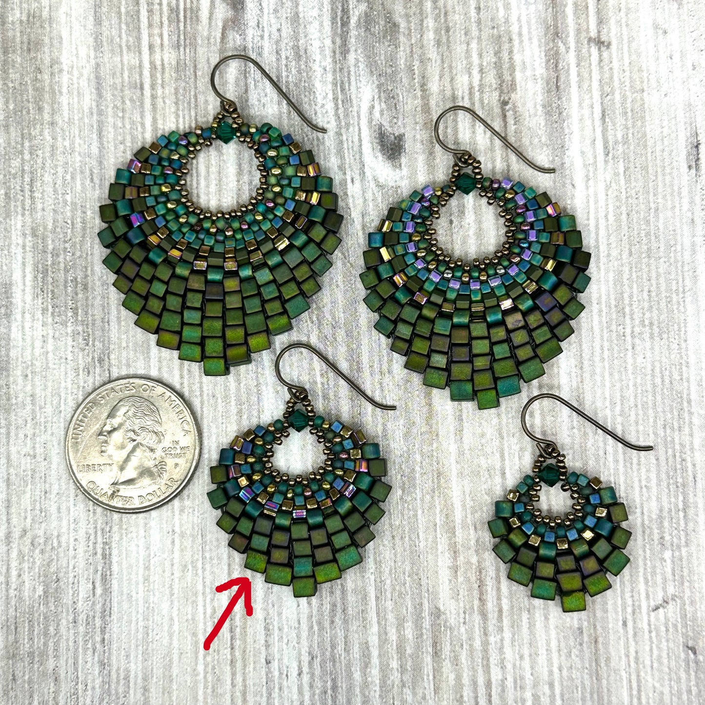 Medium Forest Green Basket Necklace