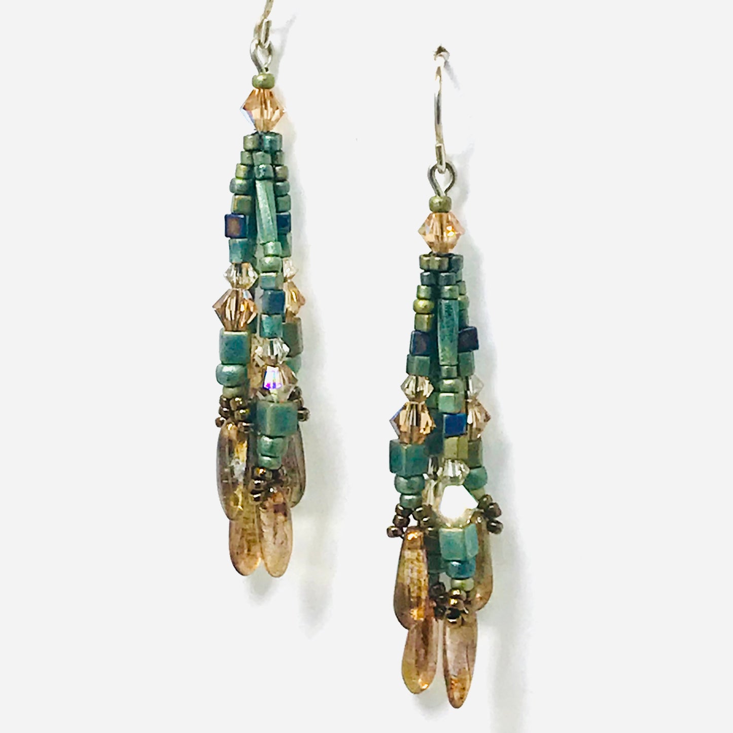Patina Green Fringy Earrings