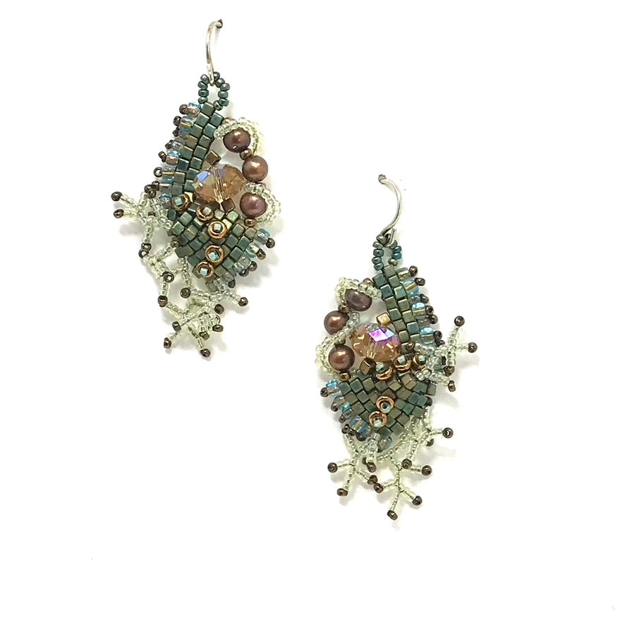 Patina Mossy Nugget Earrings