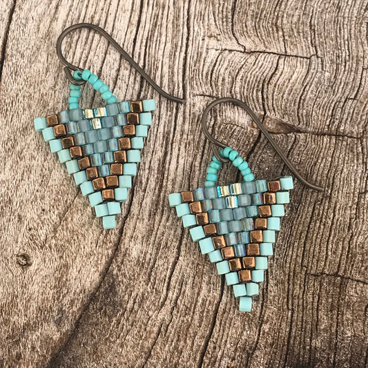 Seafoam Triangle Earrings