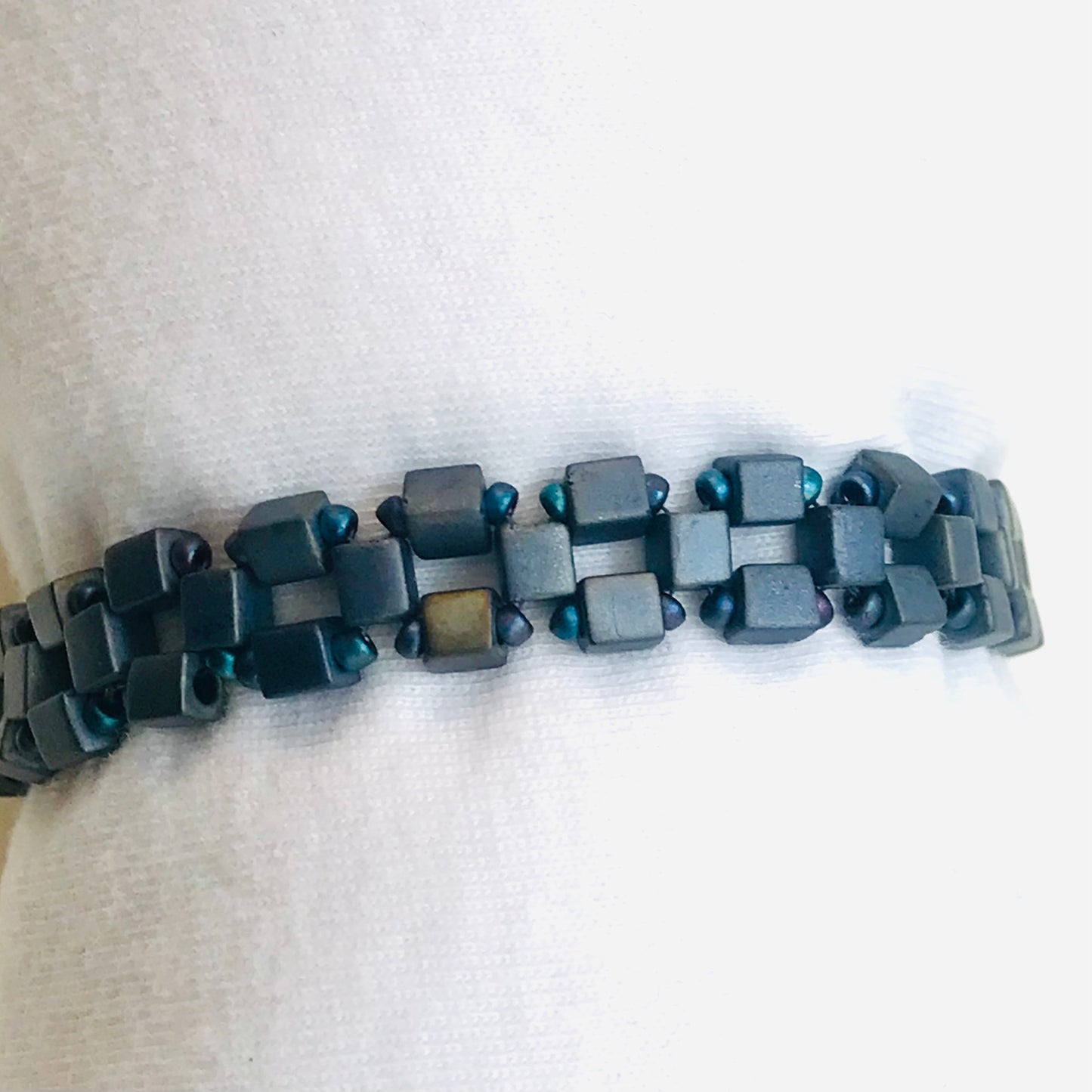 Blue and Gray Flat Minimalist Bracelet