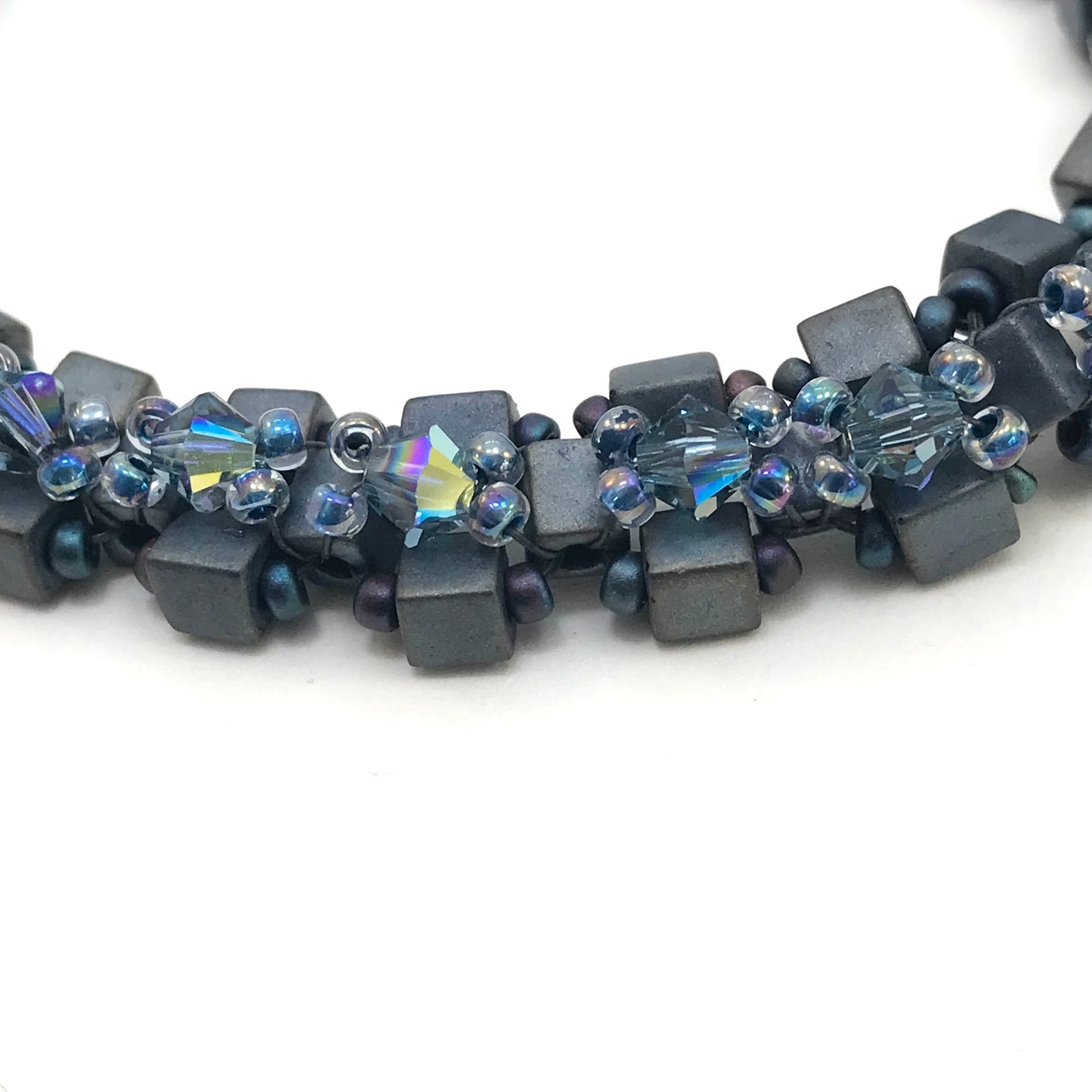Blue Gray Austrian Crystal Embellished Bracelet