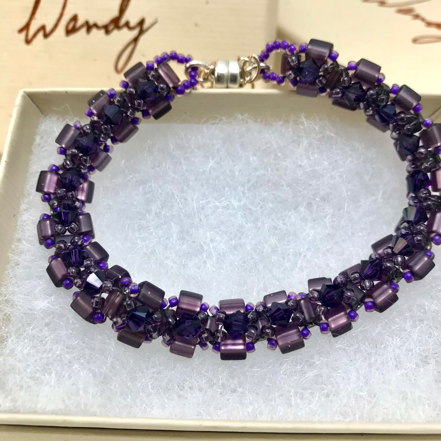 Purple Austrian Crystal Embellished Bracelet
