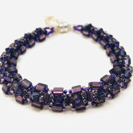 Purple  Austrian Crystal Embellished Bracelet