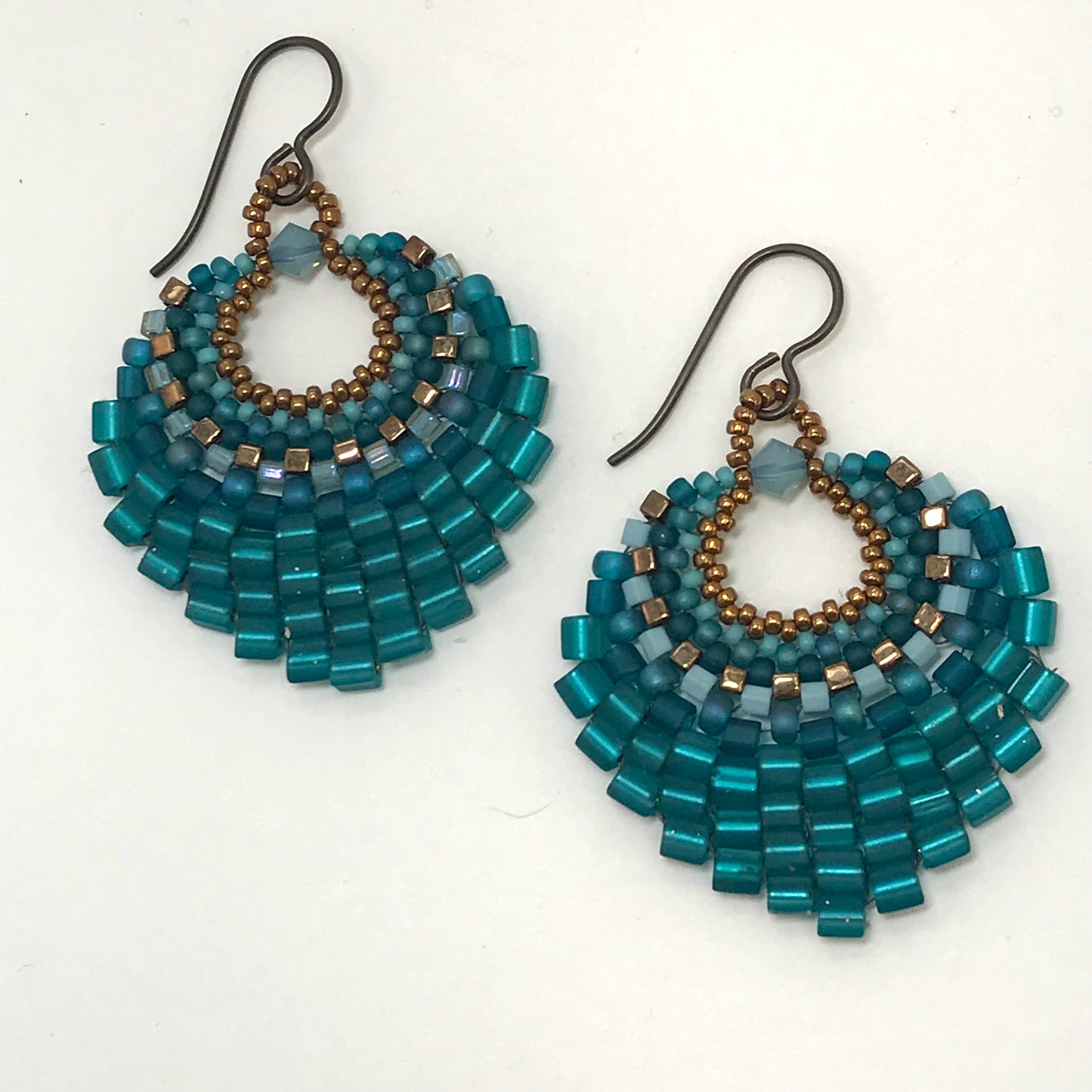 Teal Basket Earring - Large