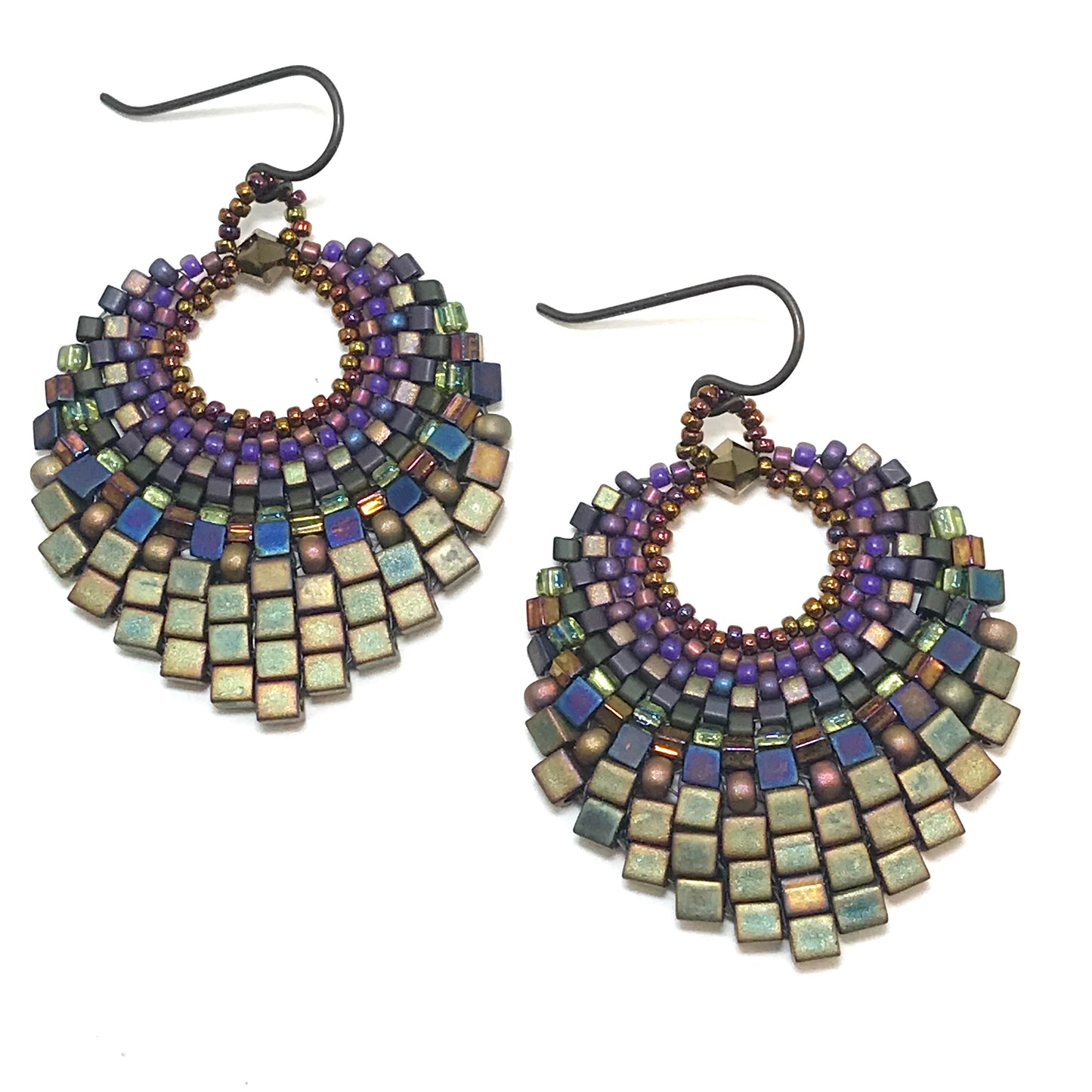 Iridescent Khaki Basket Earring - So Extra