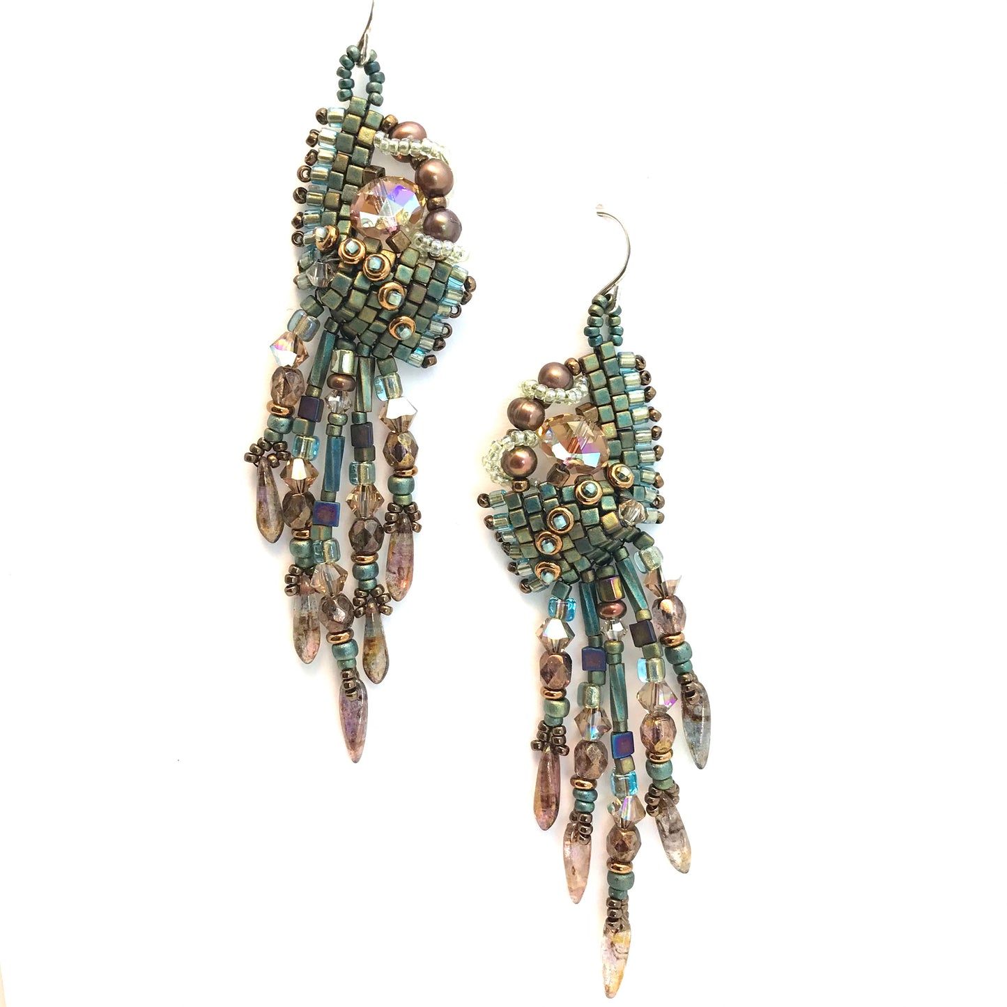 Patina Green Nugget Earrings