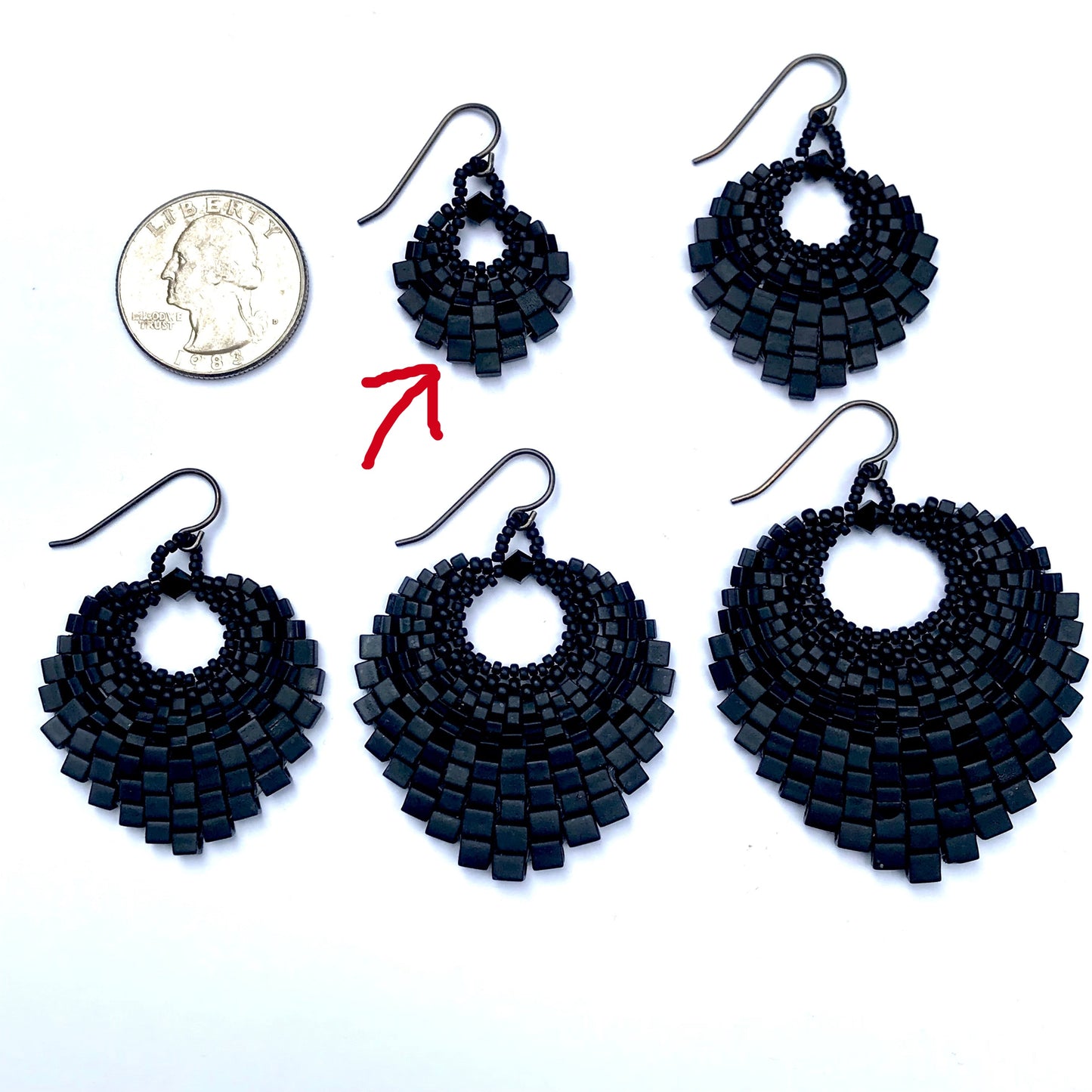 Black Basket Earring - Small