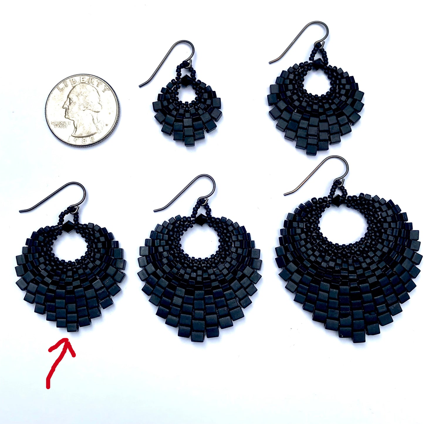 Black Basket Earring - Large
