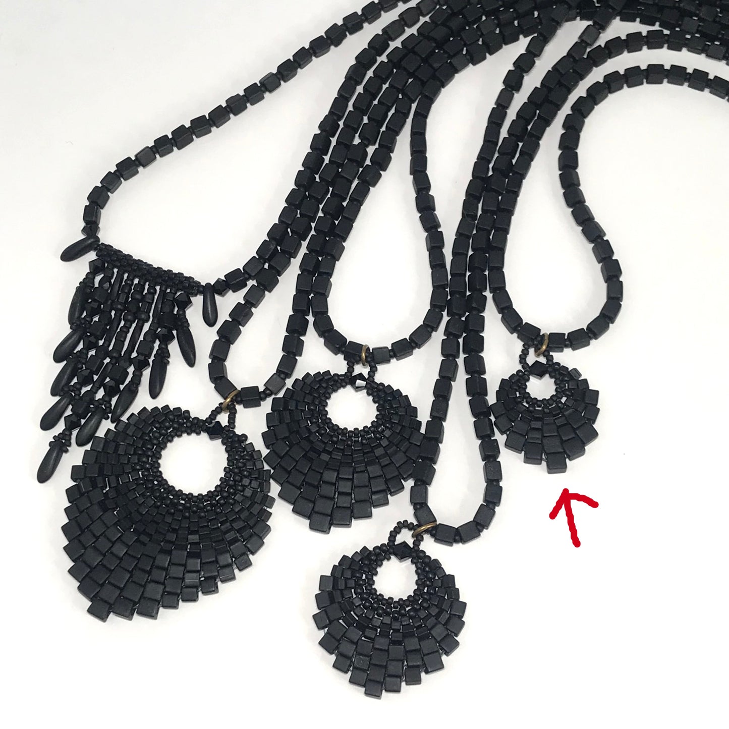 Small Black Basket Necklace