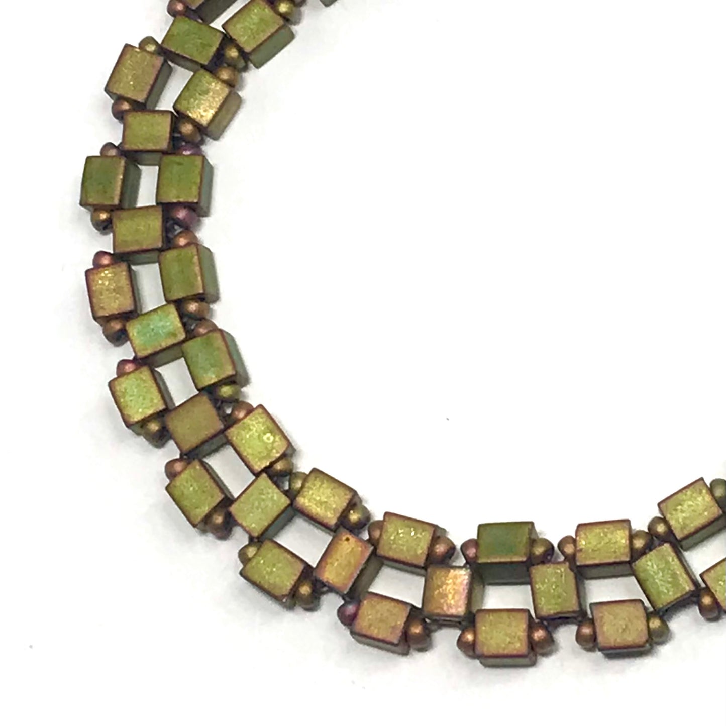 Iridescent Khaki Flat Minimalist Bracelet