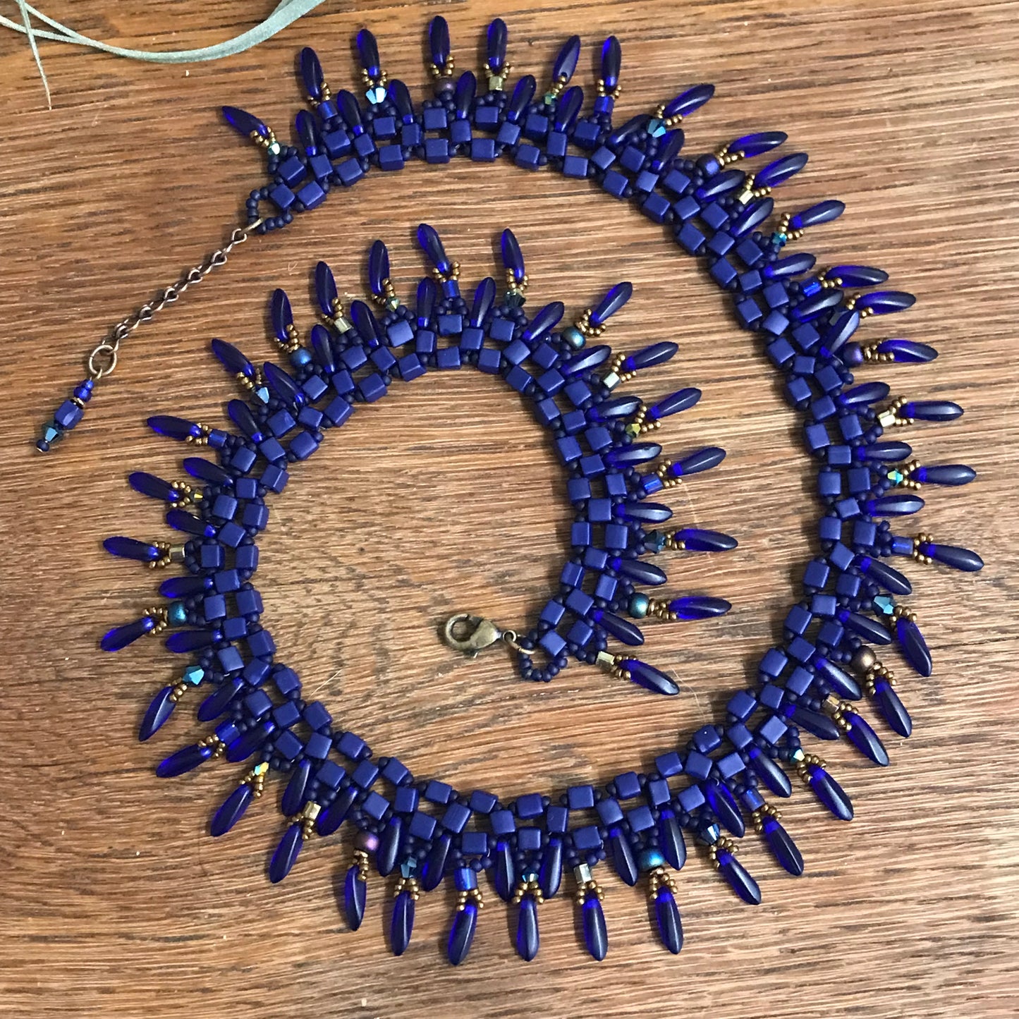 Midnight Blue with Cobalt Dagger Beads Collar