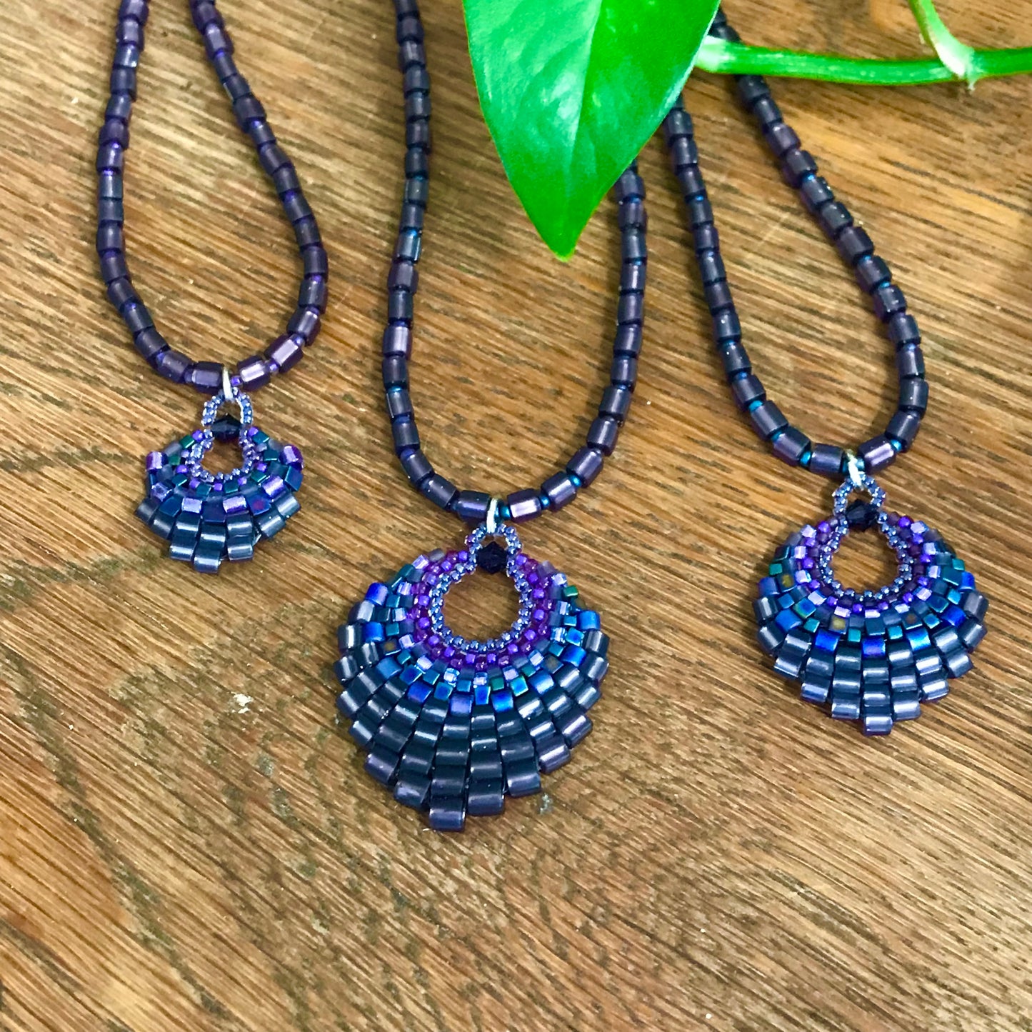 Small Purple Basket Necklace
