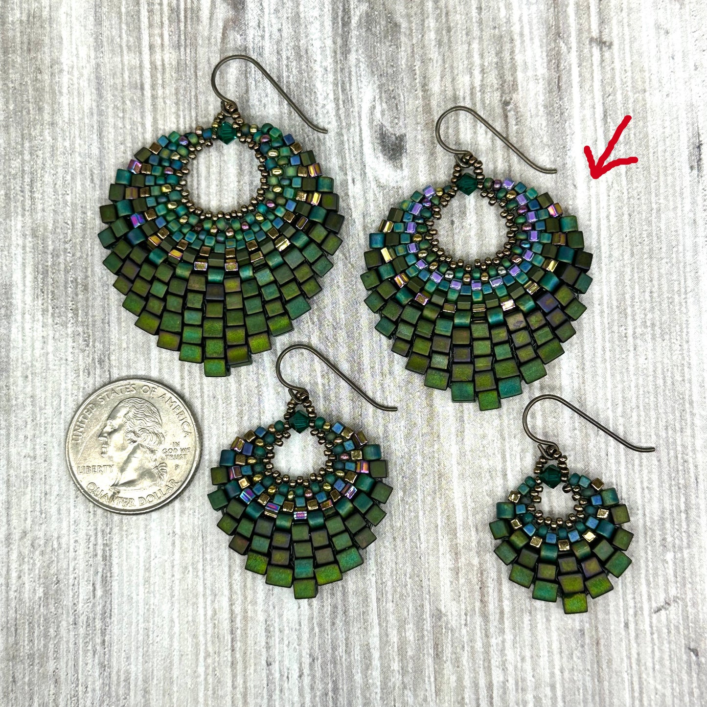 Forest Green Basket Earring - So Extra