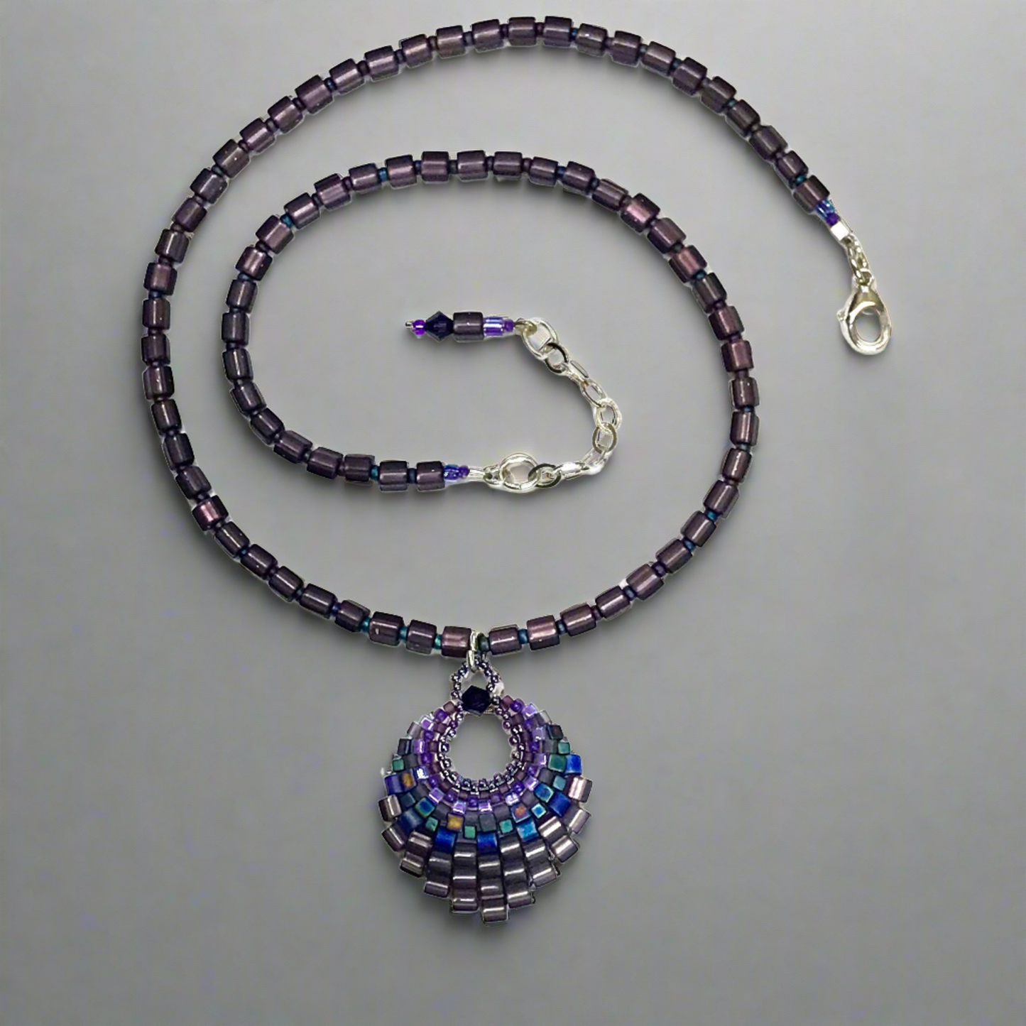 Large Purple Basket Necklace