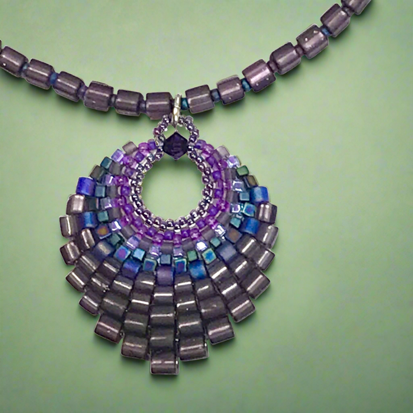 Large Purple Basket Necklace