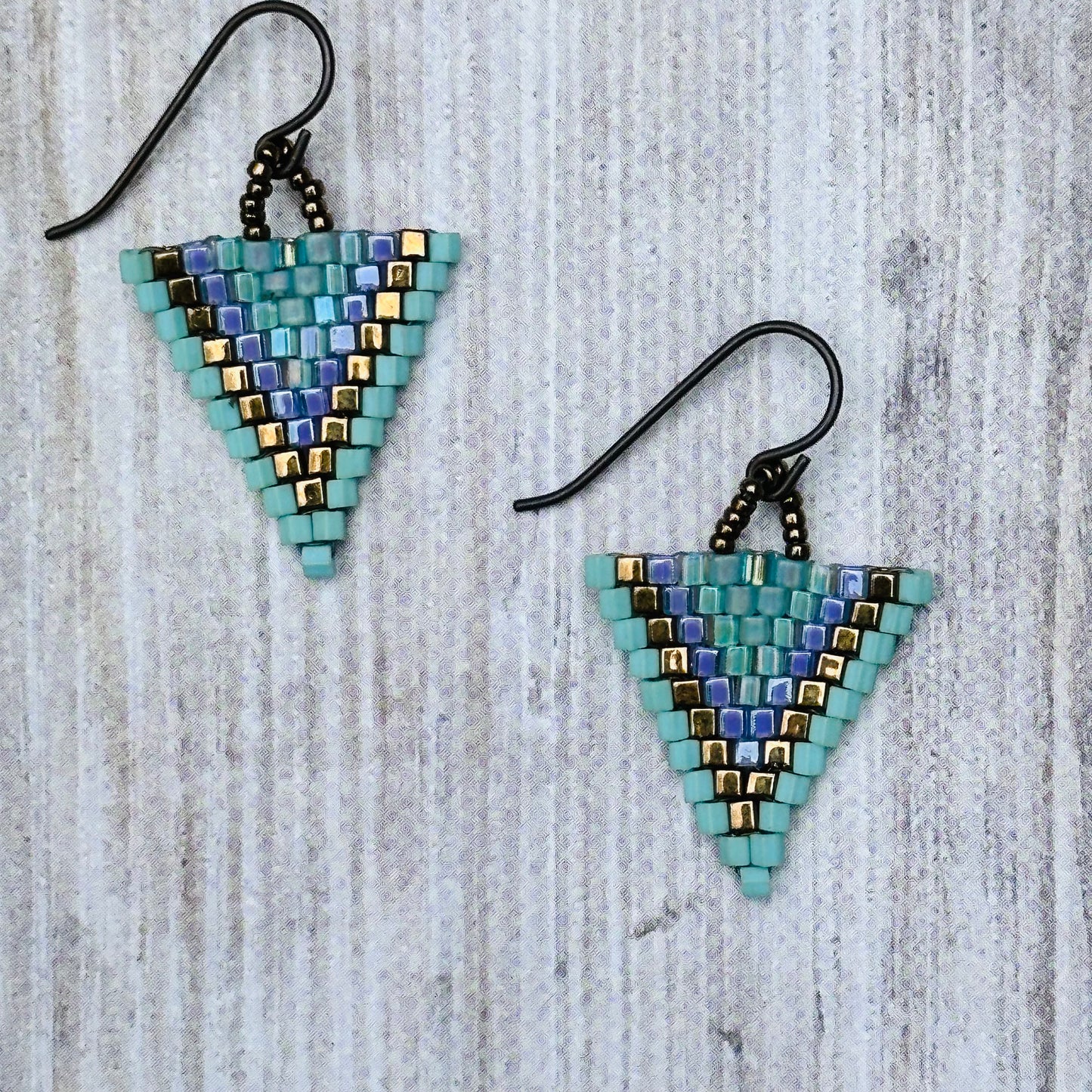 Seafoam Triangle Earrings