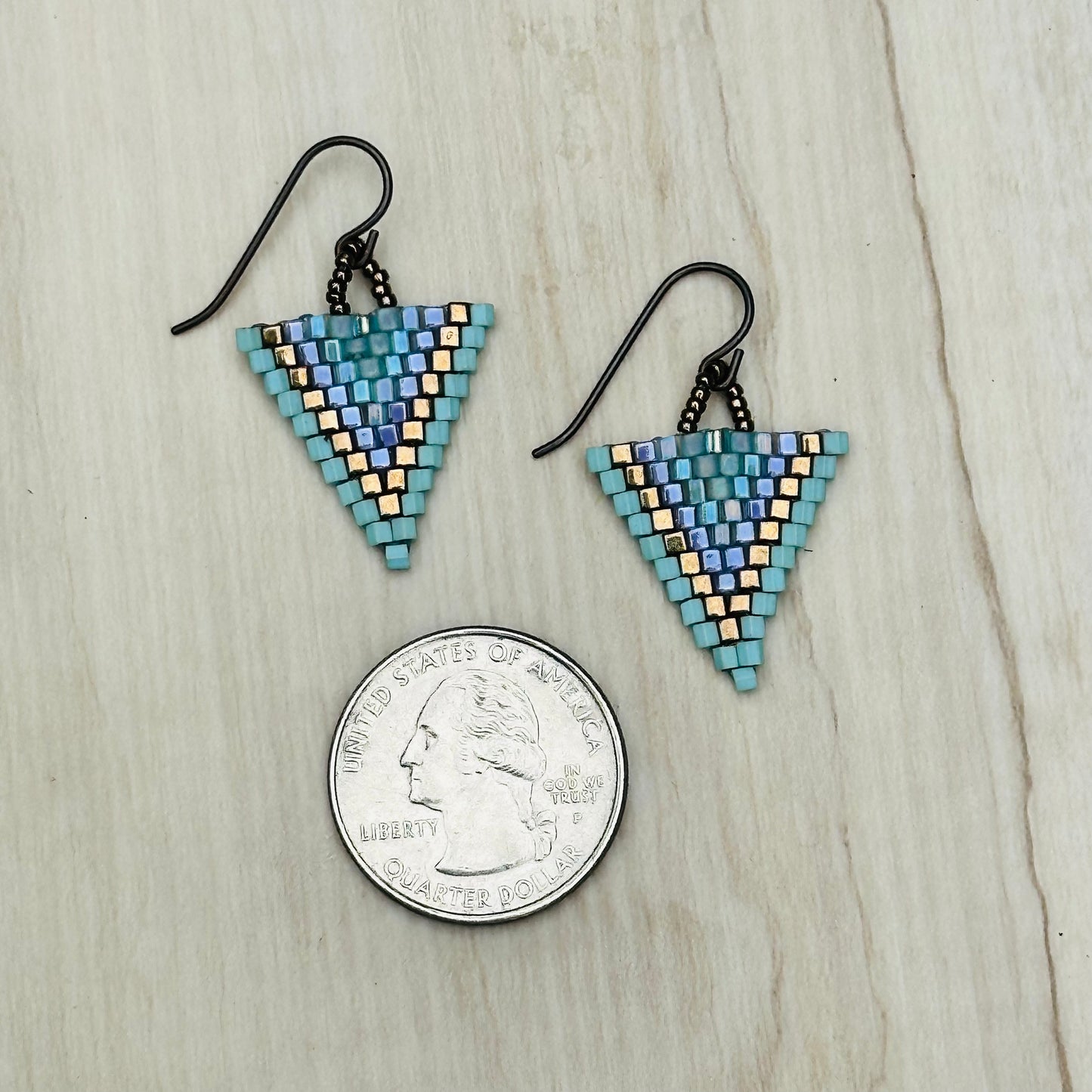 Seafoam Triangle Earrings