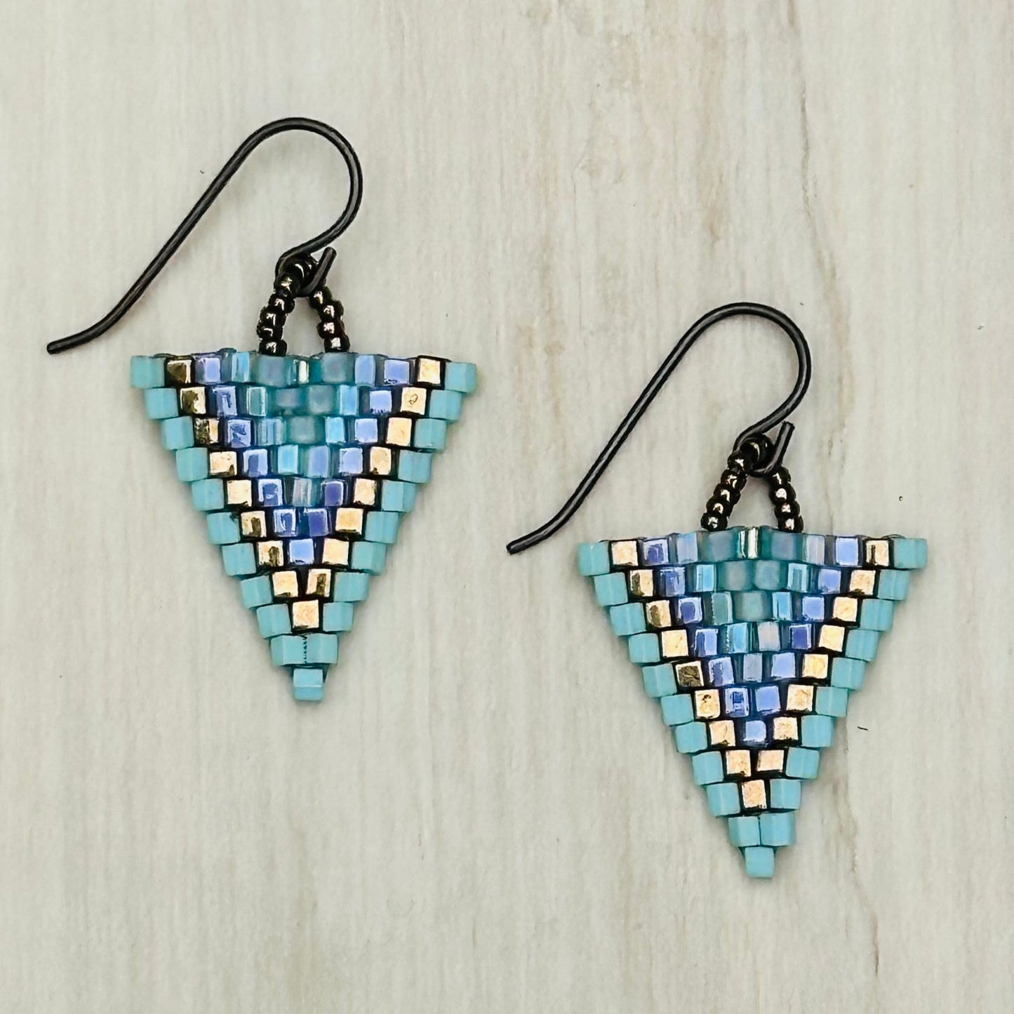 Seafoam Triangle Earrings