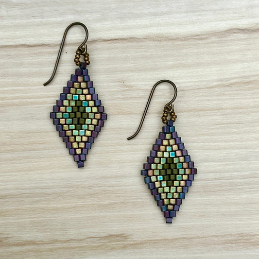 Diamond God's Eye Earrings - Small Earthy