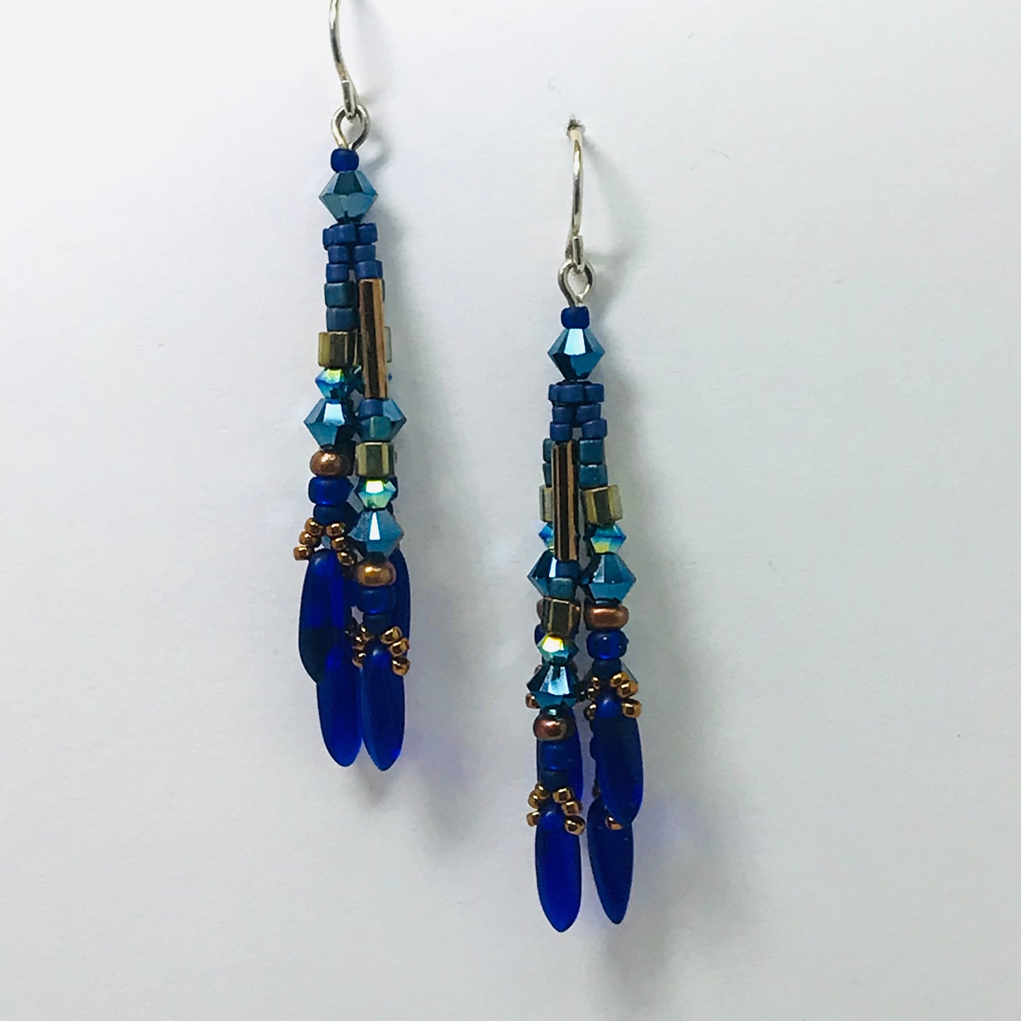 Midnight Blue with Cobalt Fringy Earrings