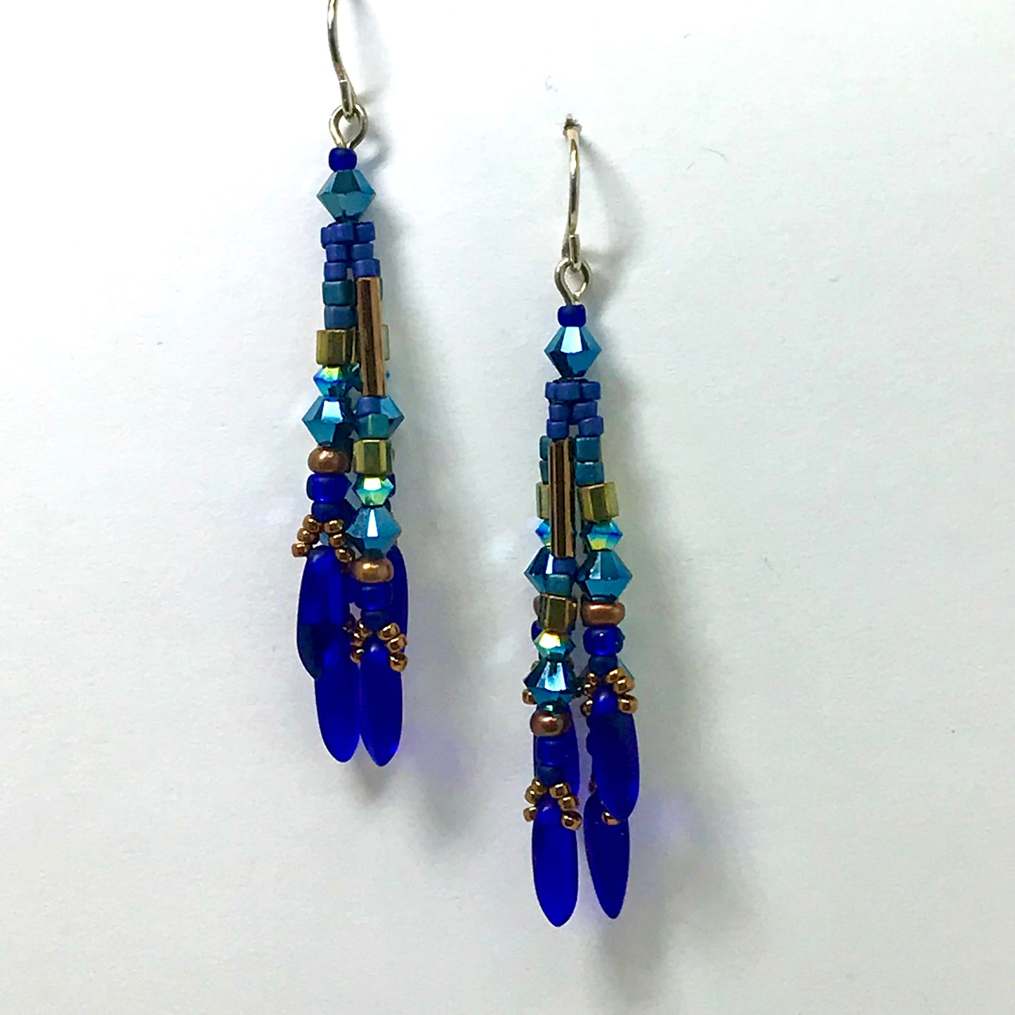 Midnight Blue with Cobalt Fringy Earrings