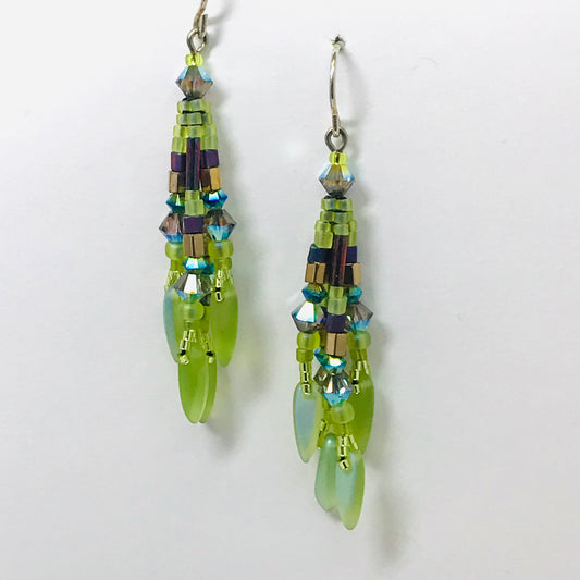 Chartreuse Fringy Earrings