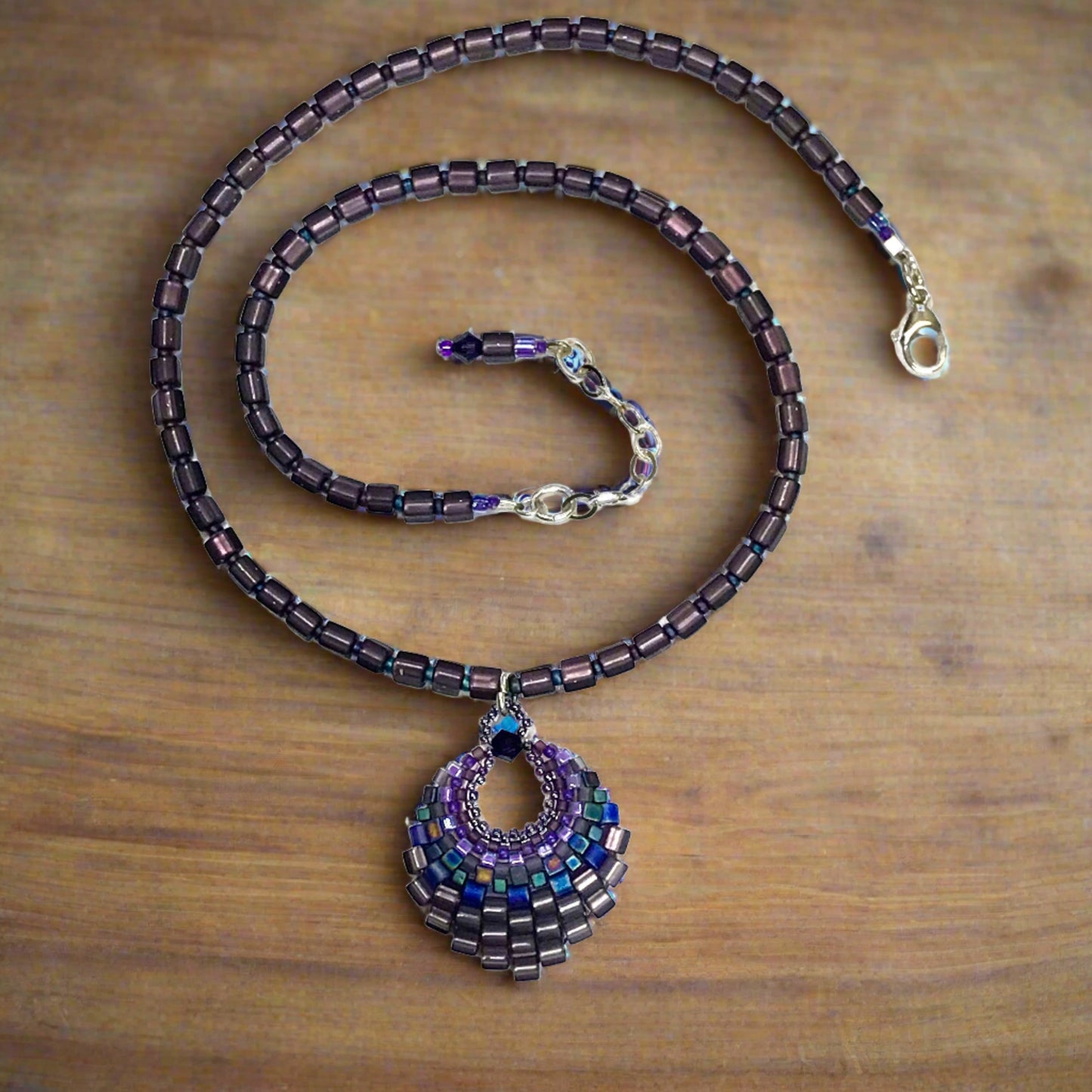 Large Purple Basket Necklace