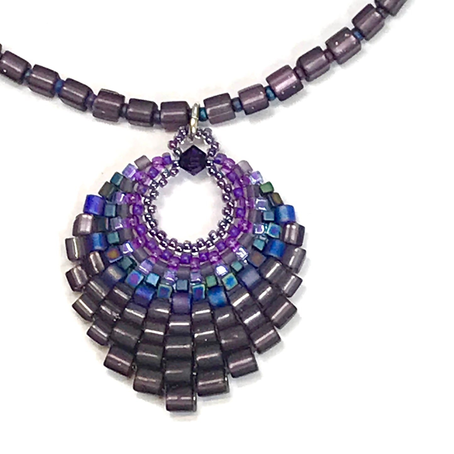 Large Purple Basket Necklace