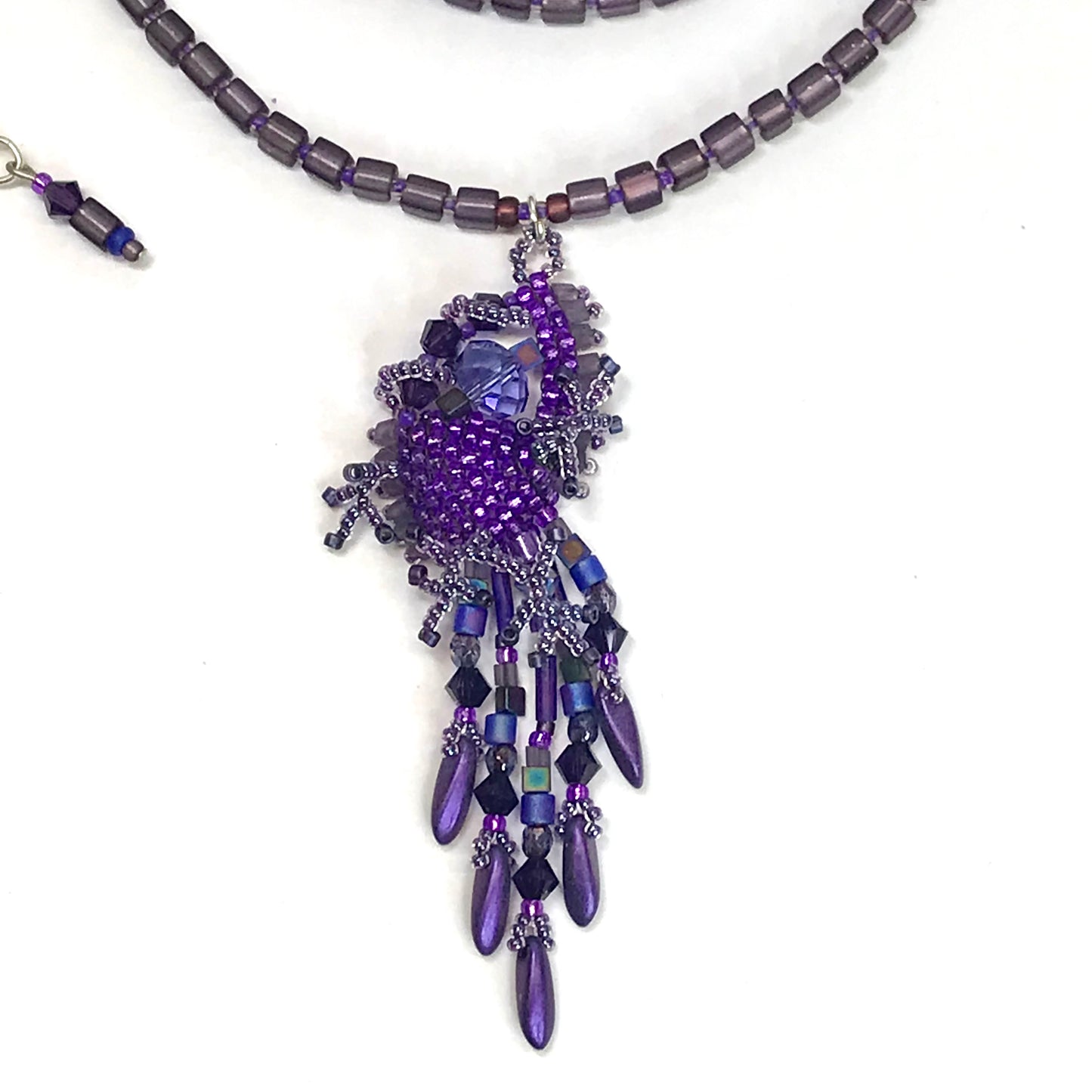 Purple Drippy Mossy Nugget Necklace