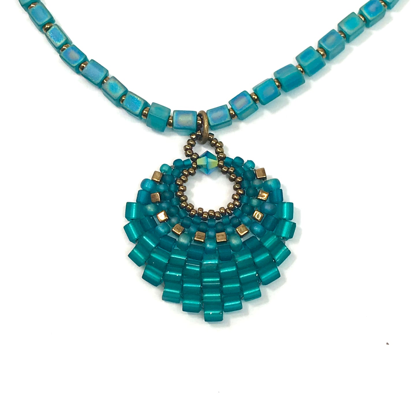 Medium Teal Basket Necklace
