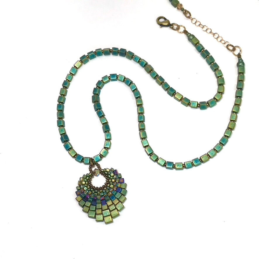 Medium Patina Basket Necklace