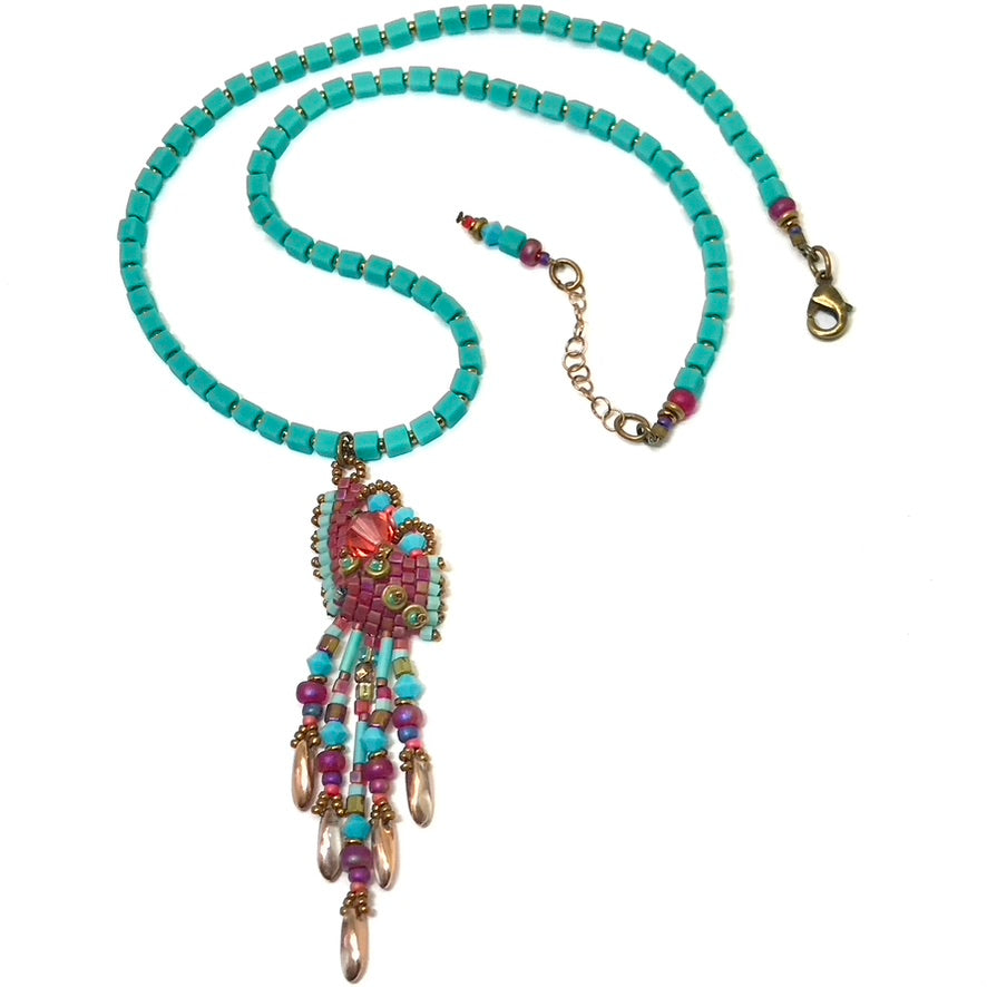 Salmon Drippy Nugget Necklace