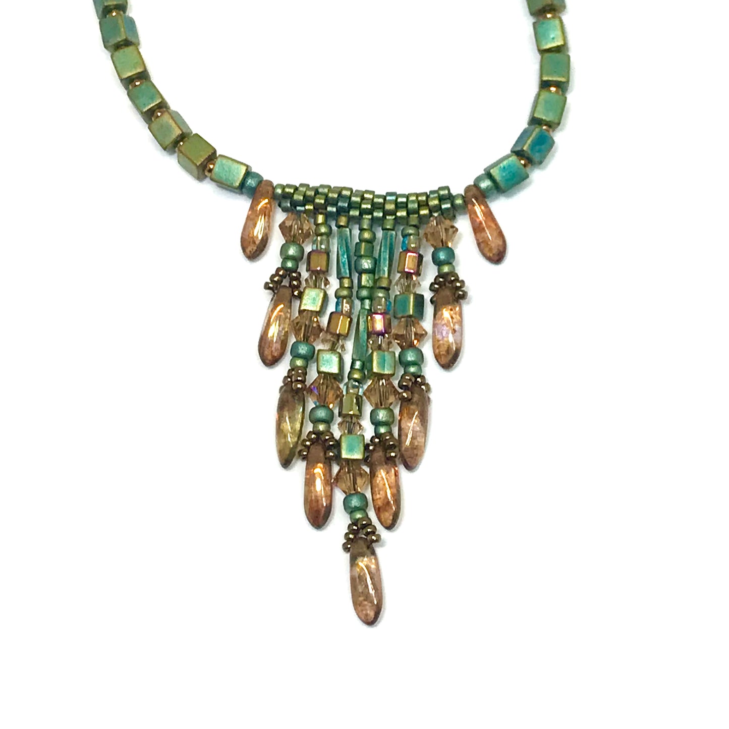 Fringy Patina Necklace - 7 strands