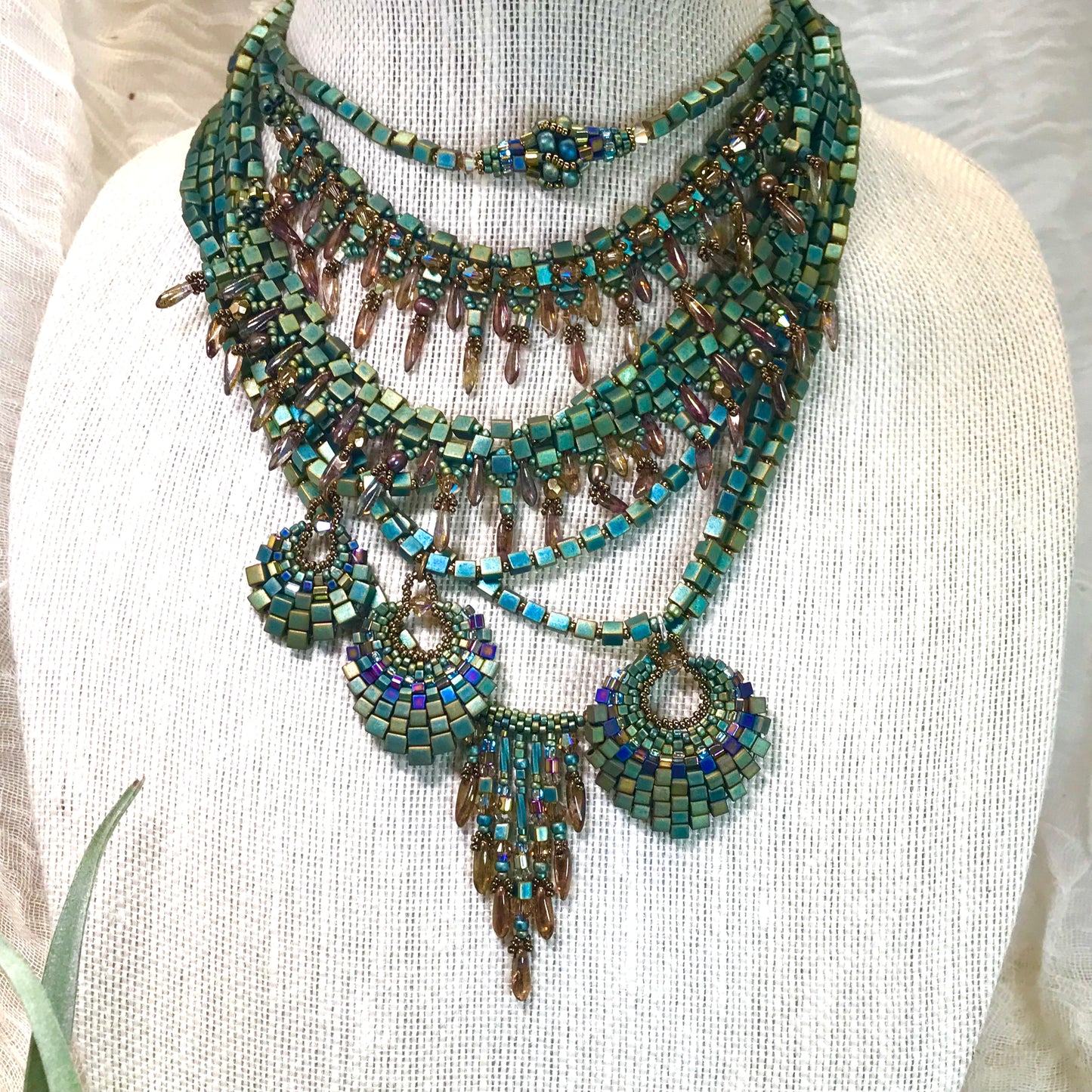 Fringy Patina Necklace - 7 strands