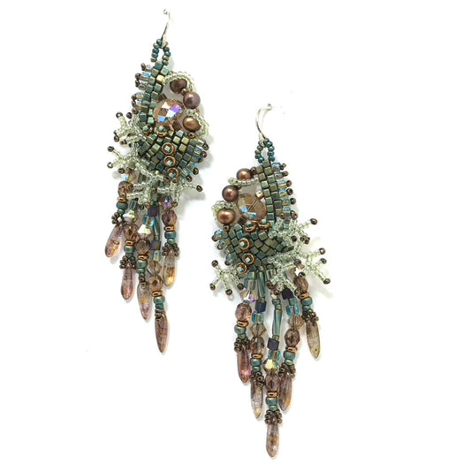 Patina Drippy Mossy Nugget Earrings