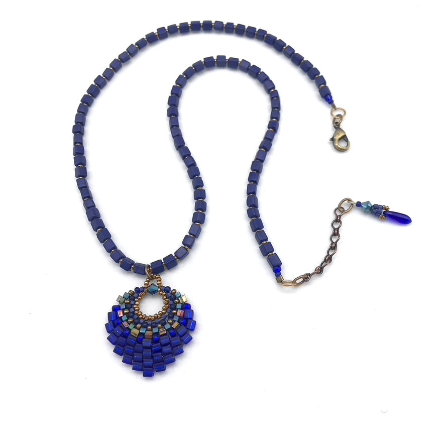 Medium Cobalt Blue  Basket Necklace