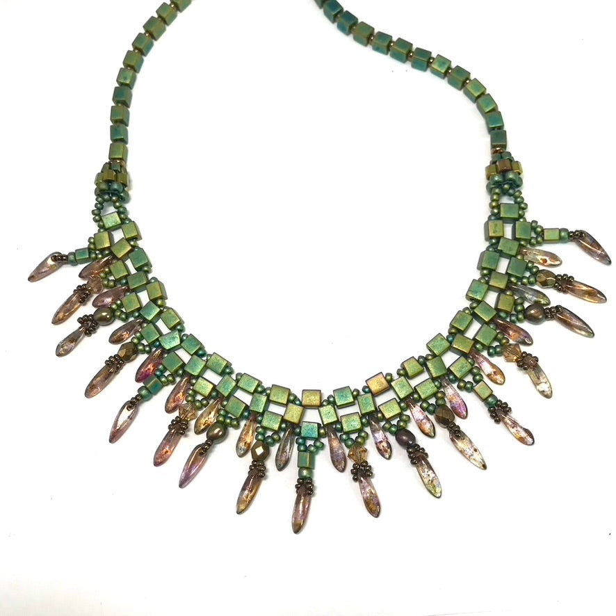 Patina Dagger Bead Half-collar Necklace