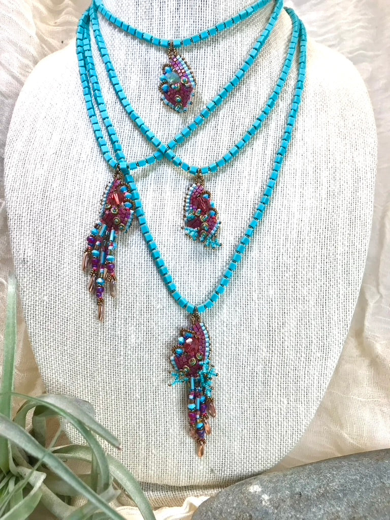 Salmon Mossy Nugget Necklace