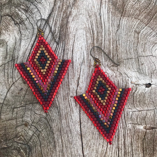 Red Power Points Earrings - Over the Top