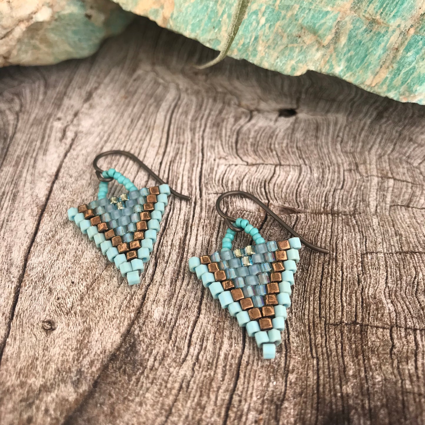 Seafoam Triangle Earrings