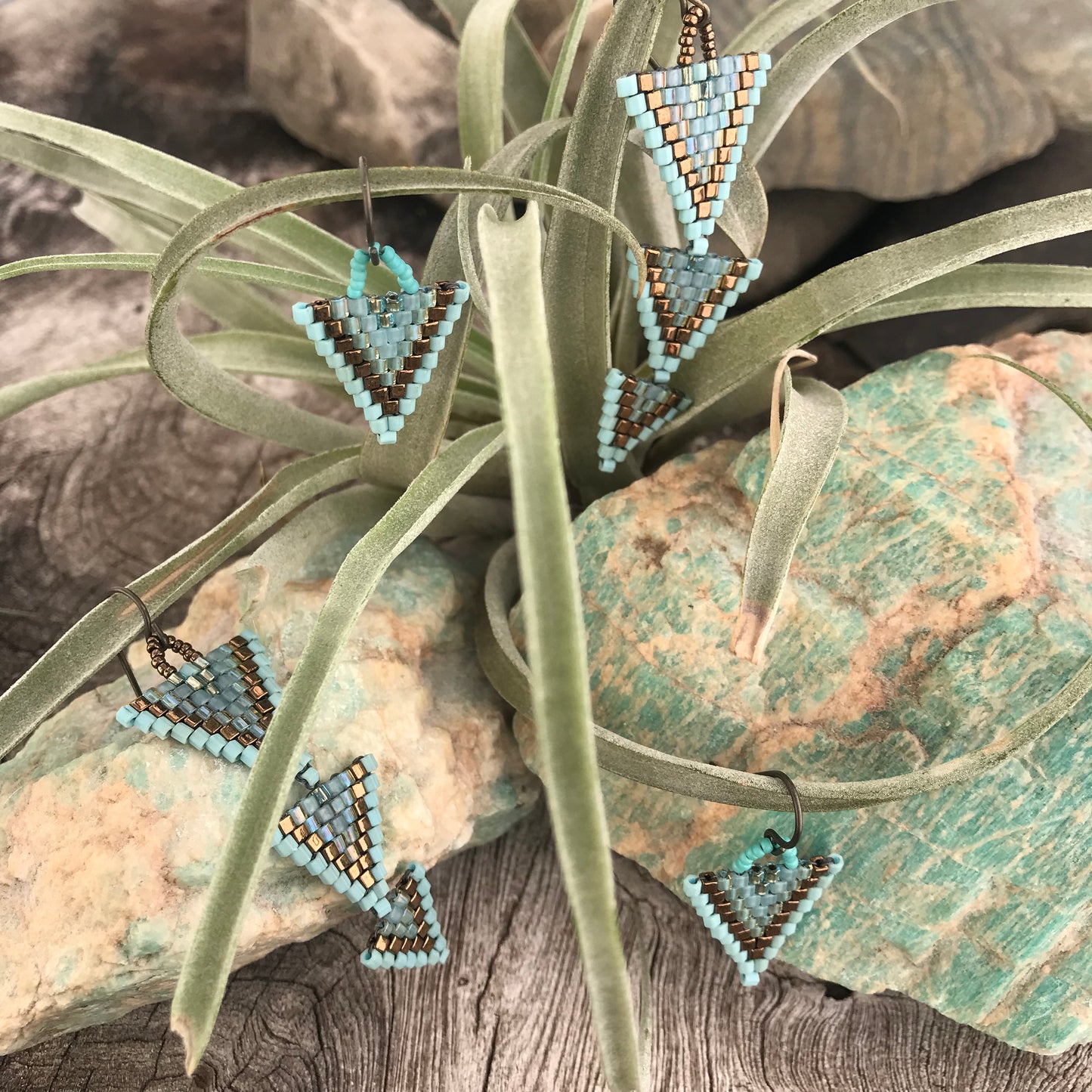 Seafoam Triangle Earrings