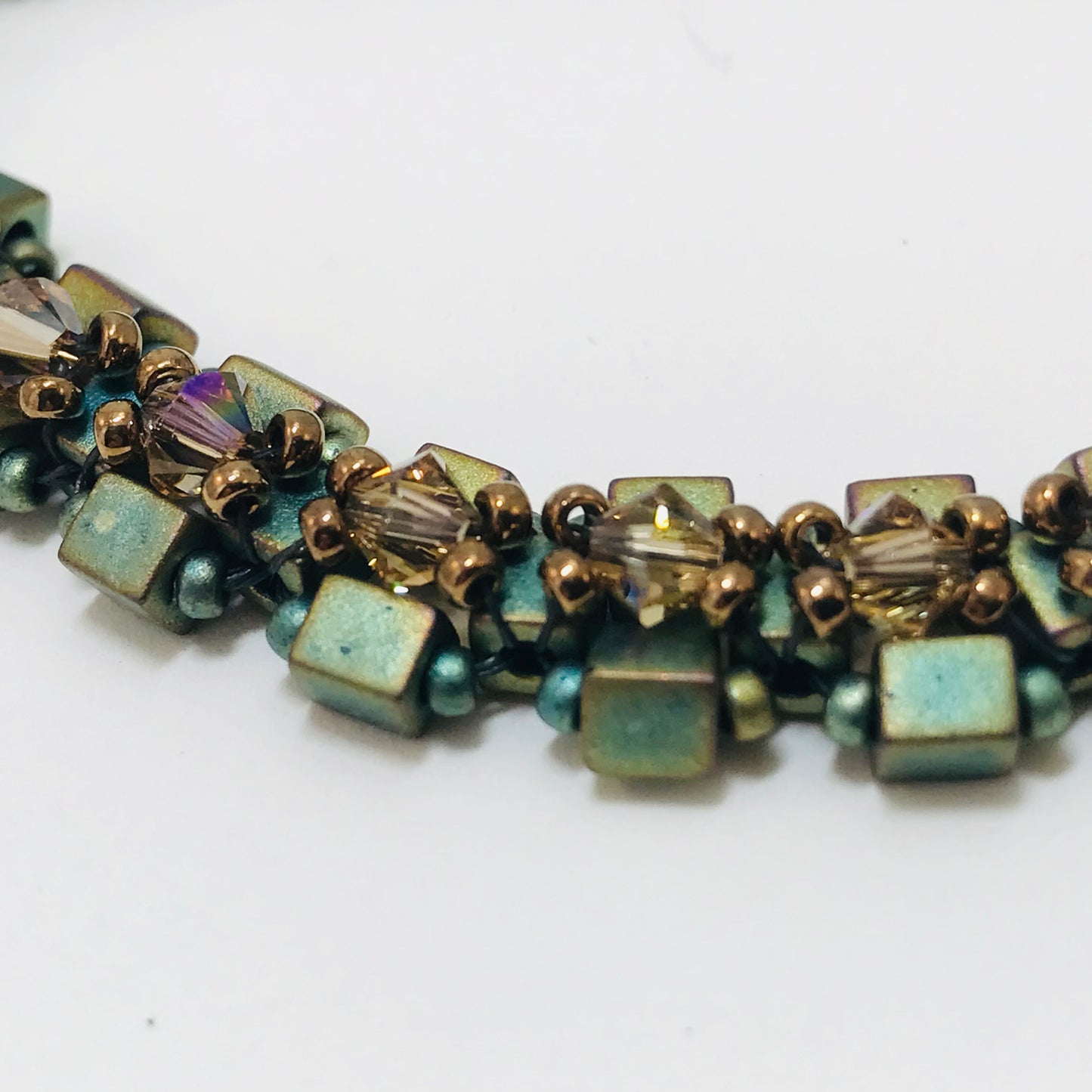 Patina Green Austrian Crystal Embellished Bracelet