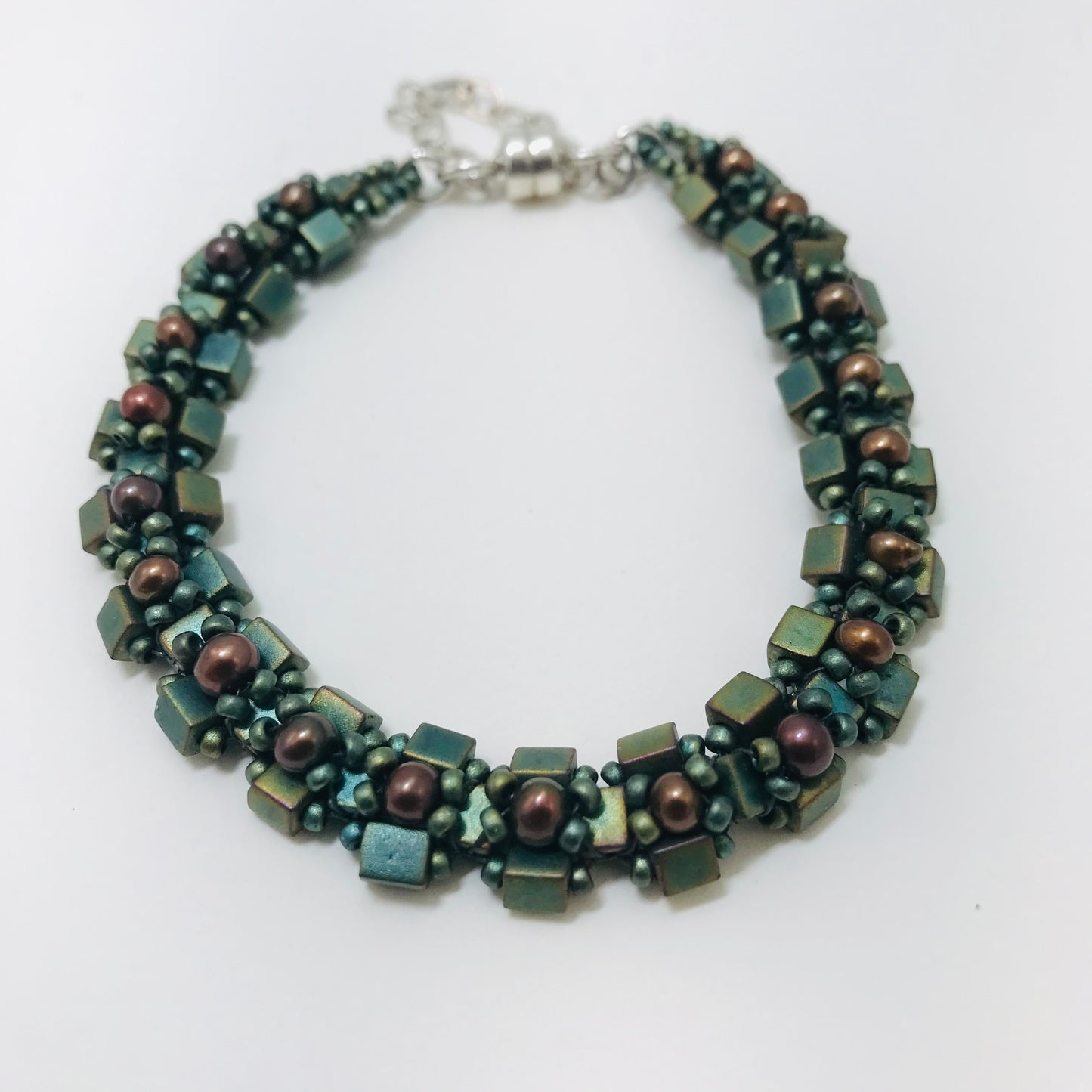 Patina Green with Pearl Embellished Bracelet