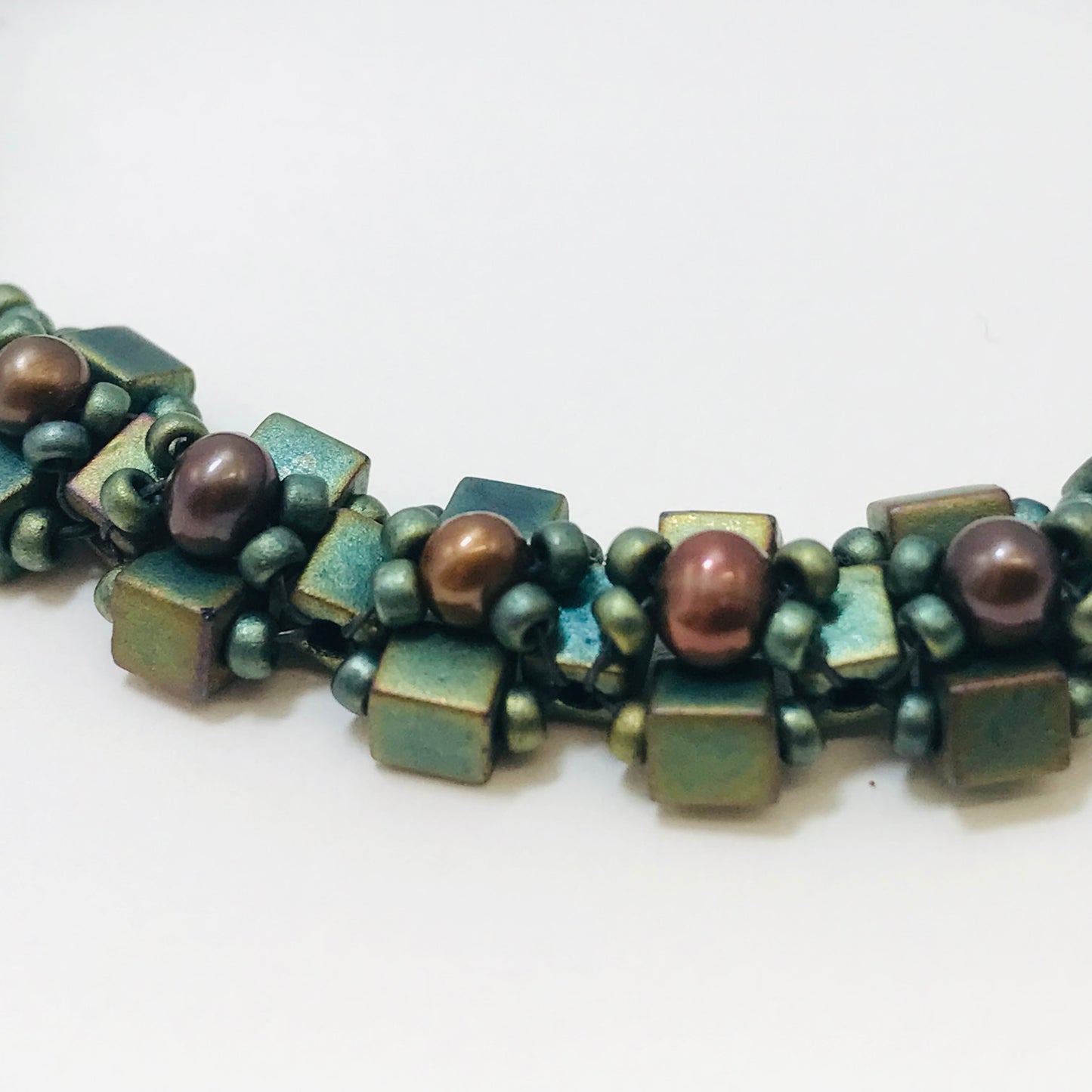 Patina Green with Pearl Embellished Bracelet