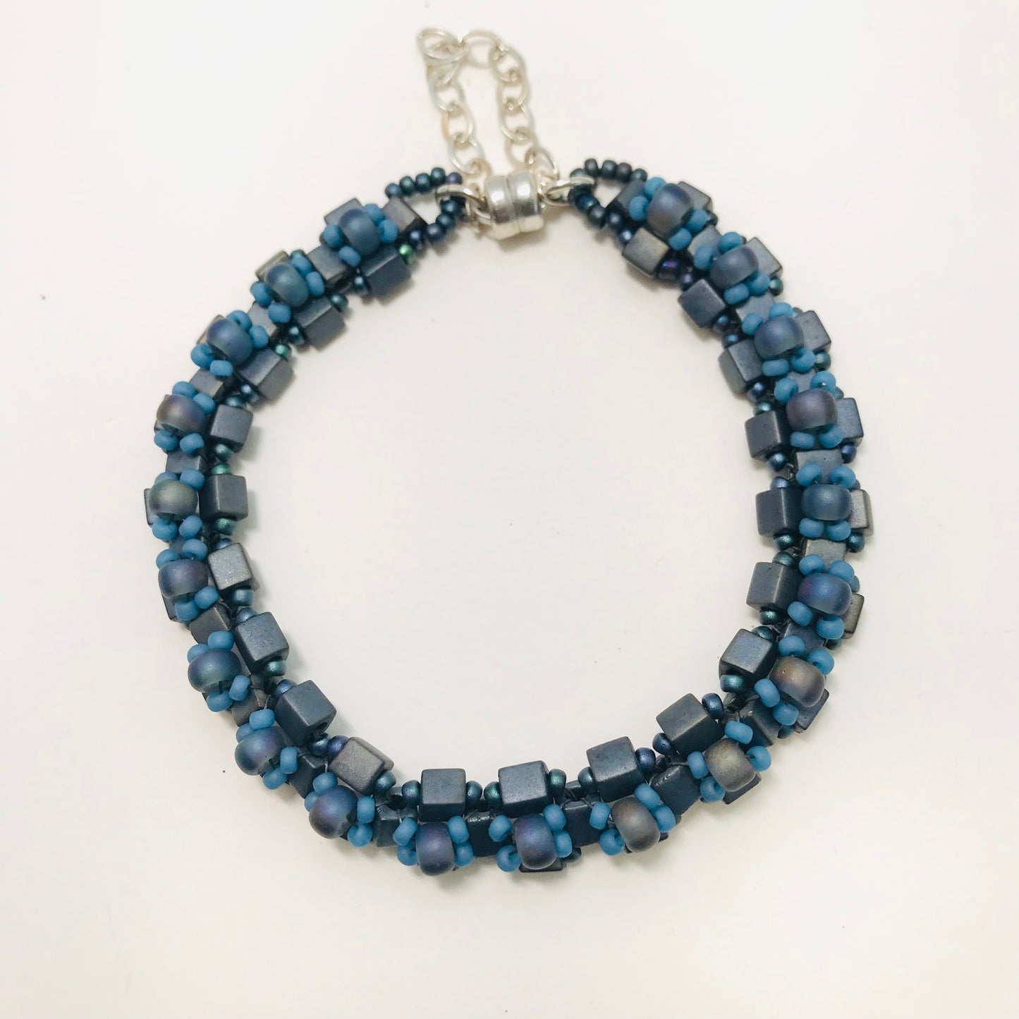 Blue and Gray Flat Minimalist Bracelet